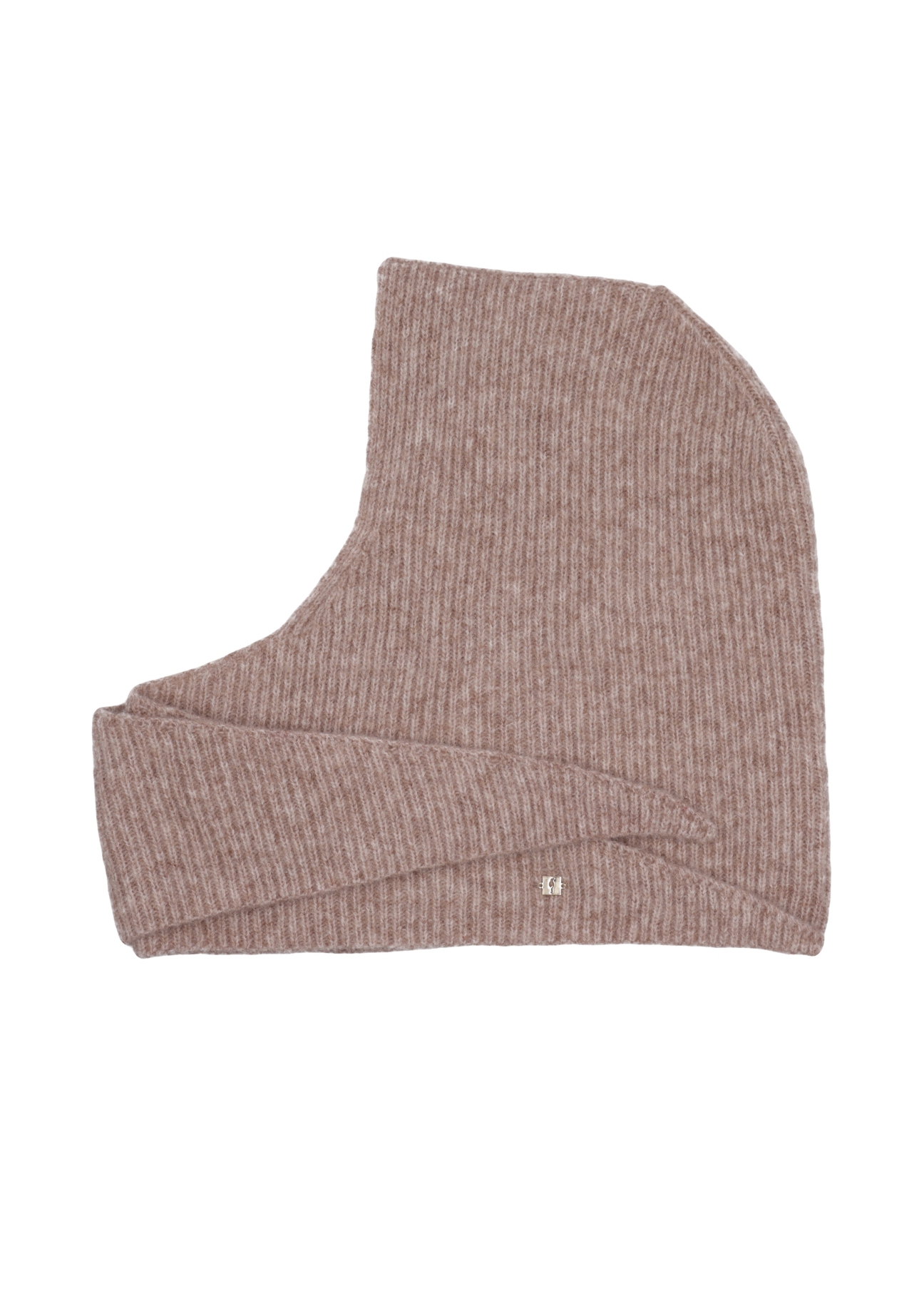 Women's scarf with alpaca wool SZADT-0231-1B(Z26), side view of the product on a white background.