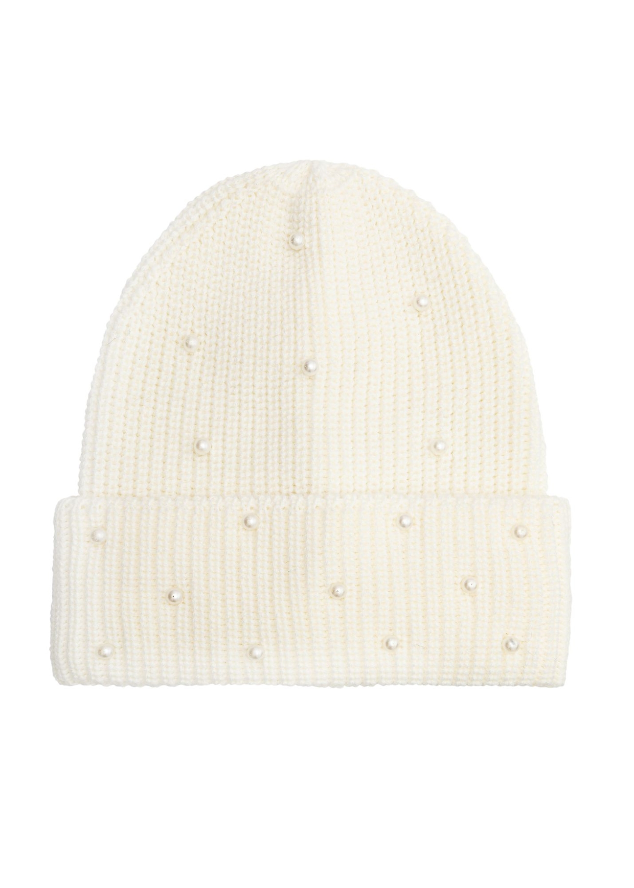 Cream hat and scarf set ZESDT-0011-11(Z25) - view of the hat on a white background.