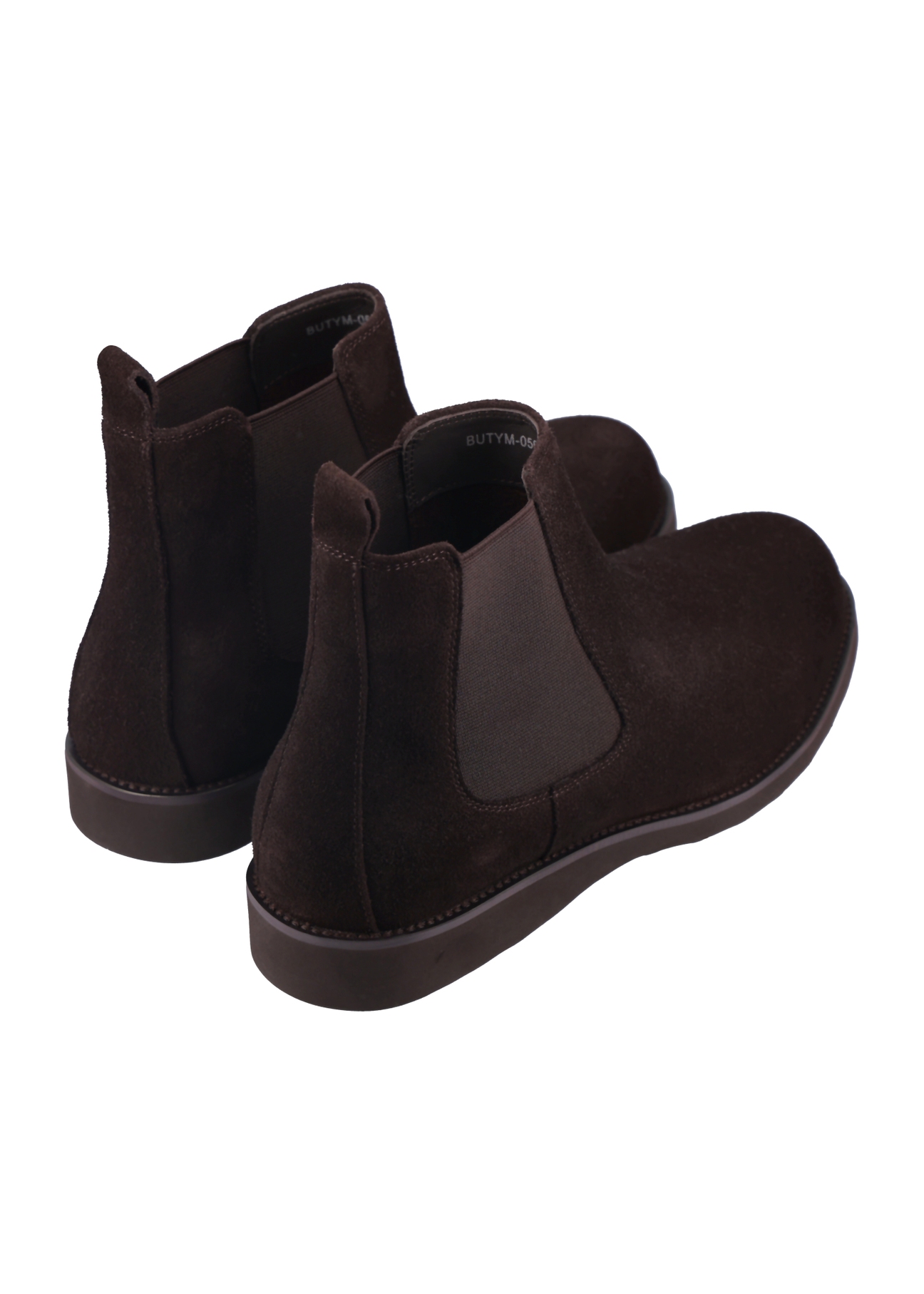 Men's suede Chelsea boots BUTYM-0563-1I(Z26), back view of the product on a white background.