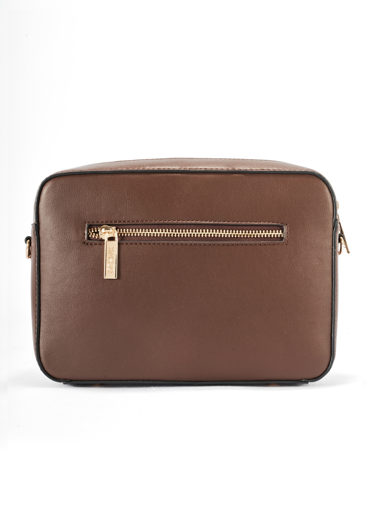 Brown women's handbag TOREC-0003J-89(Z25), product view from the back on a white background.