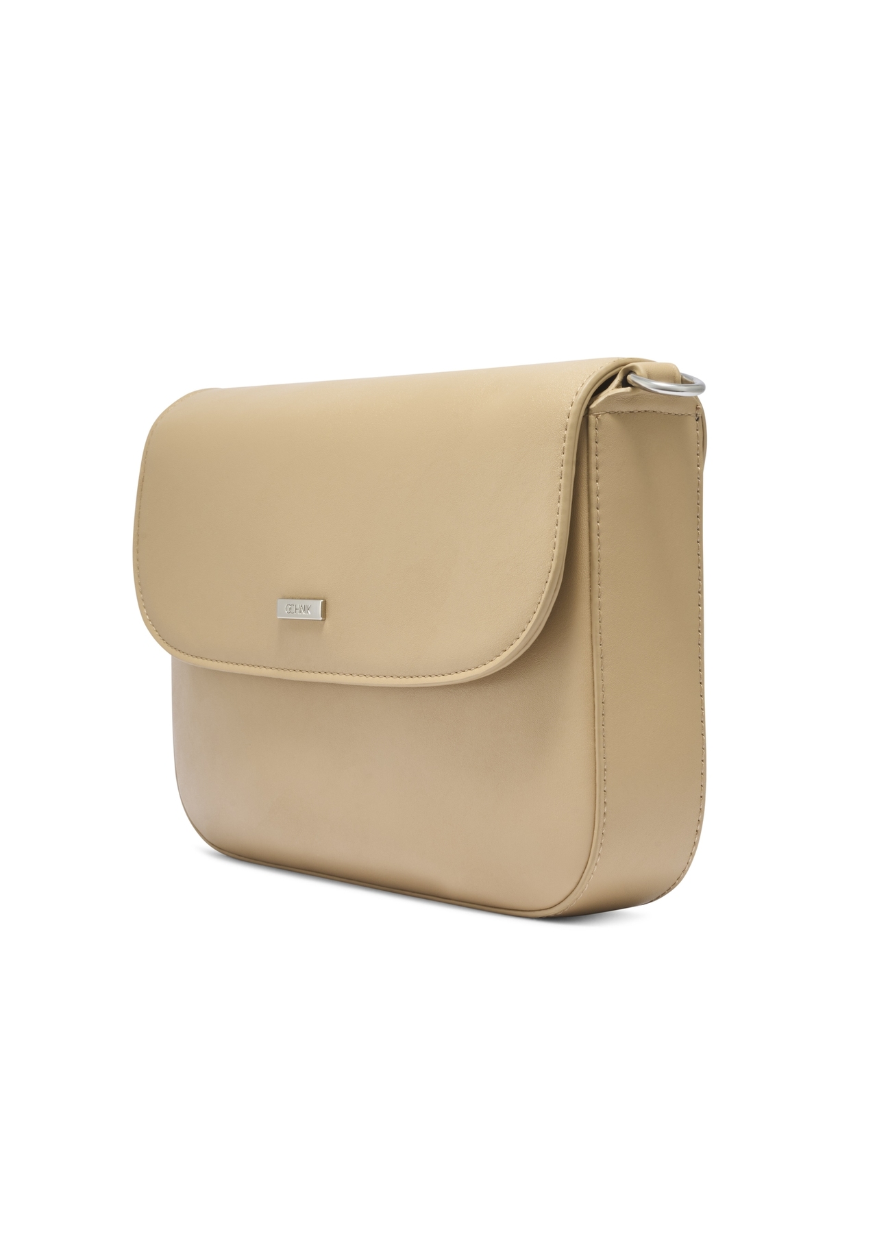 Beige women's shoulder bag TOREC-1262-1B(Z26). Side view, diagonal, on a white background.