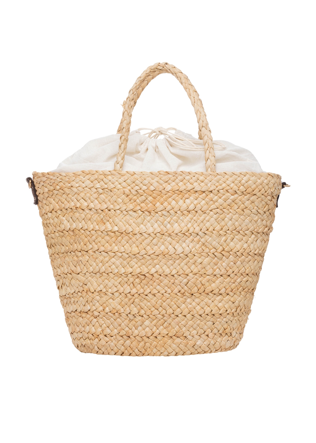 Women's straw shopper bag TOREC-0939-1E(W26), product view from the back on a white background.