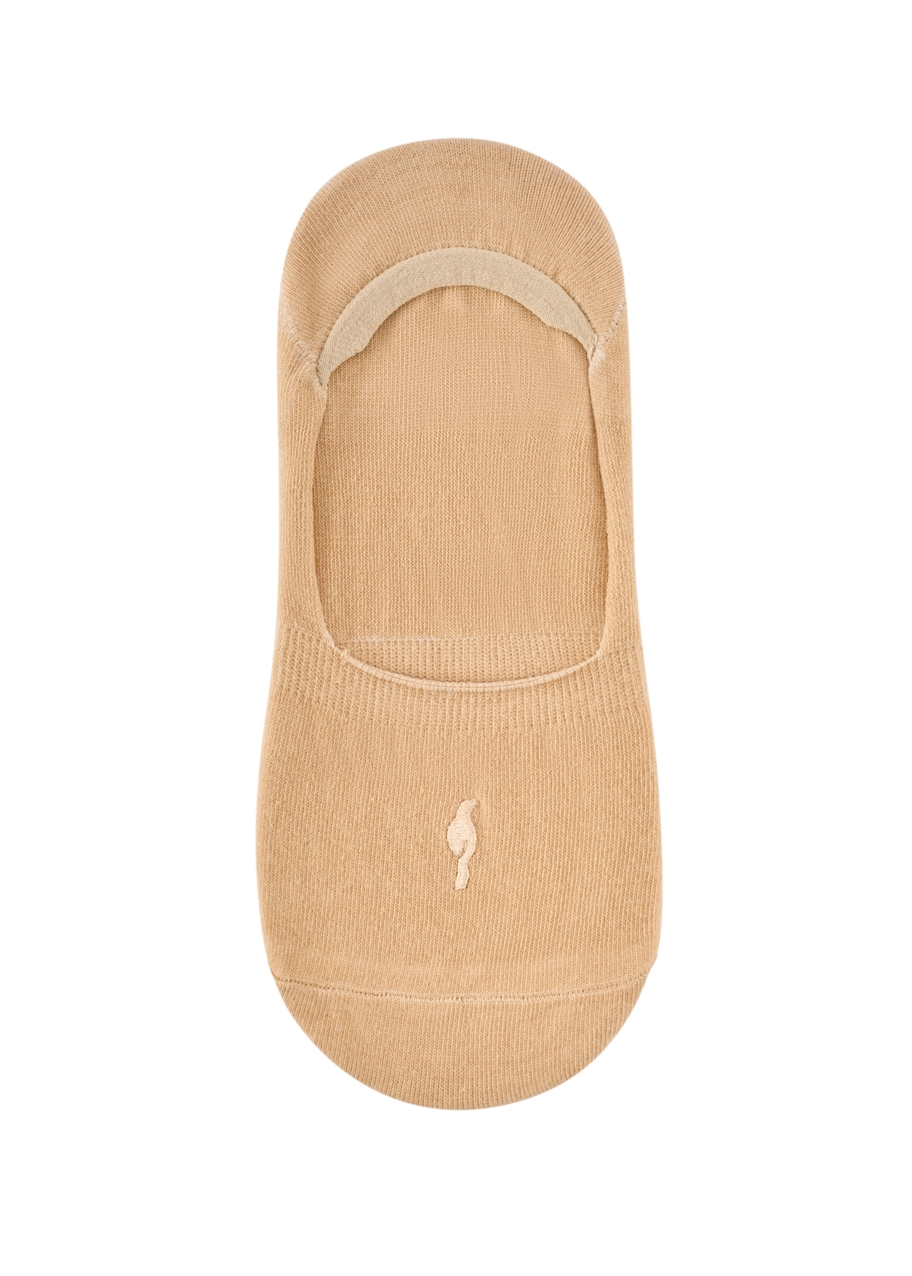 Beige women's ankle socks SKADT-0052B-1B(W26), front product view on white background.