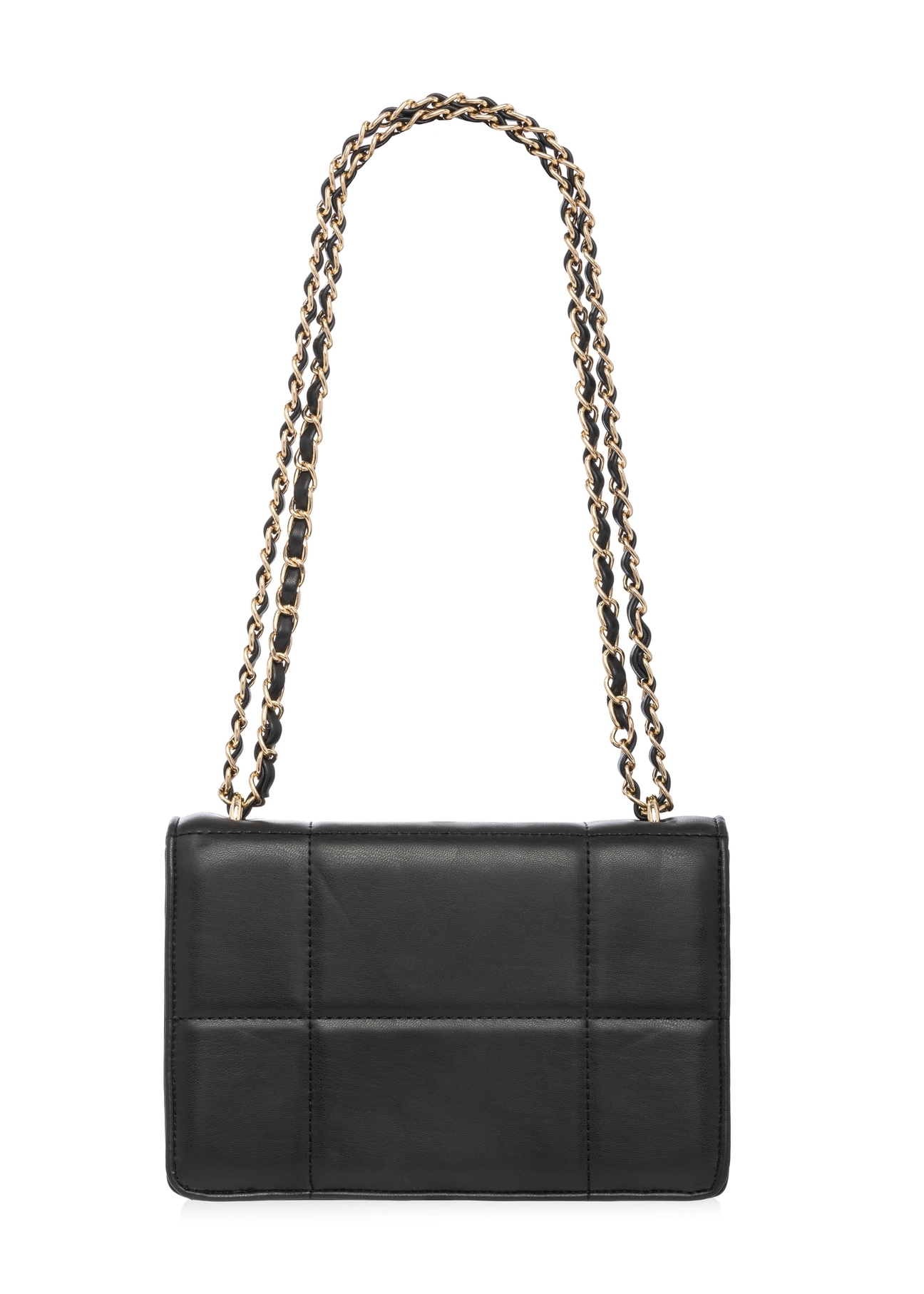 Small women's handbag in black TOREC-1186-99(W26) - product view from the back, on a white background.