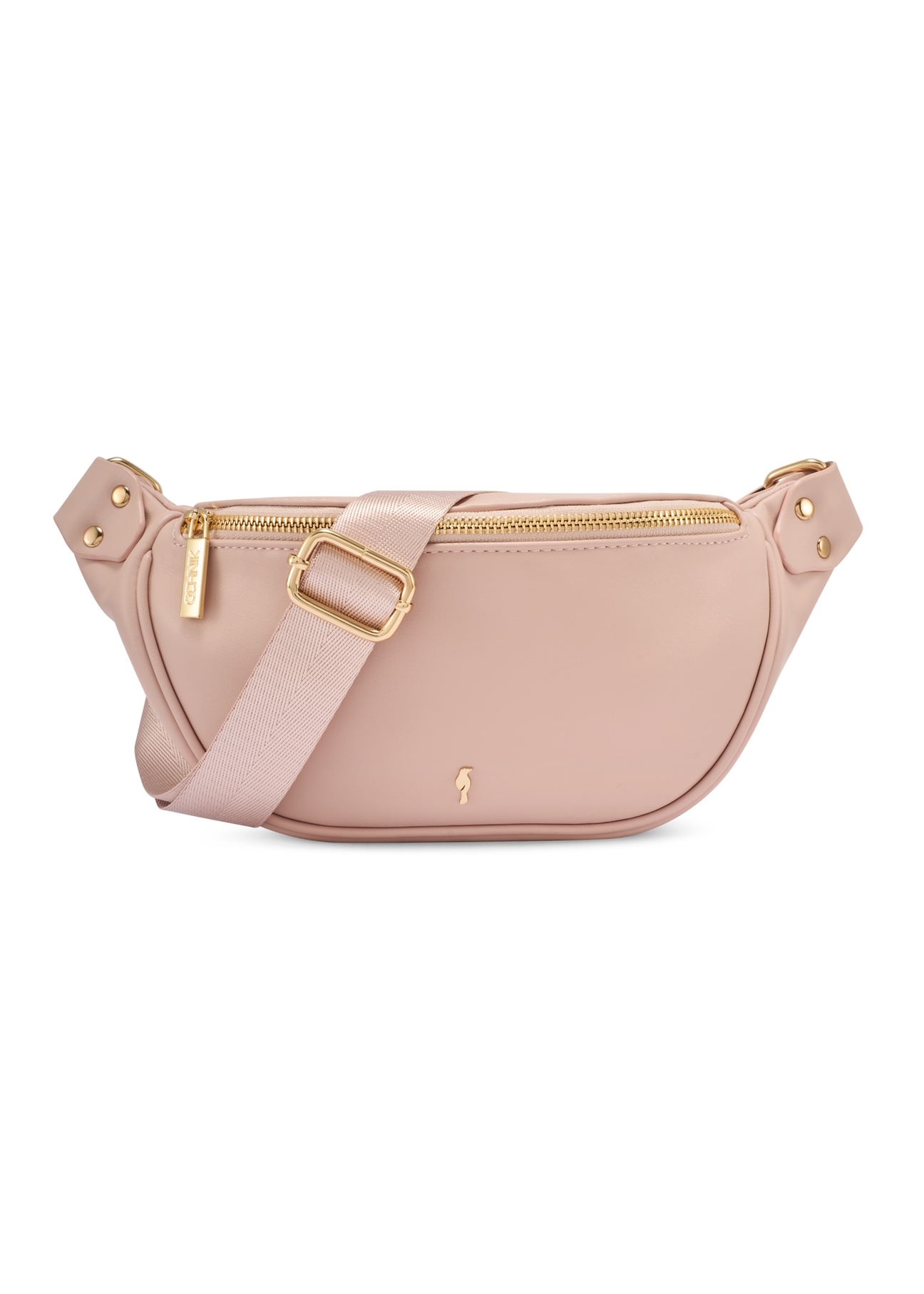 Women's pink waist bag TOREC-1131-5A(W26), front product view on white background.