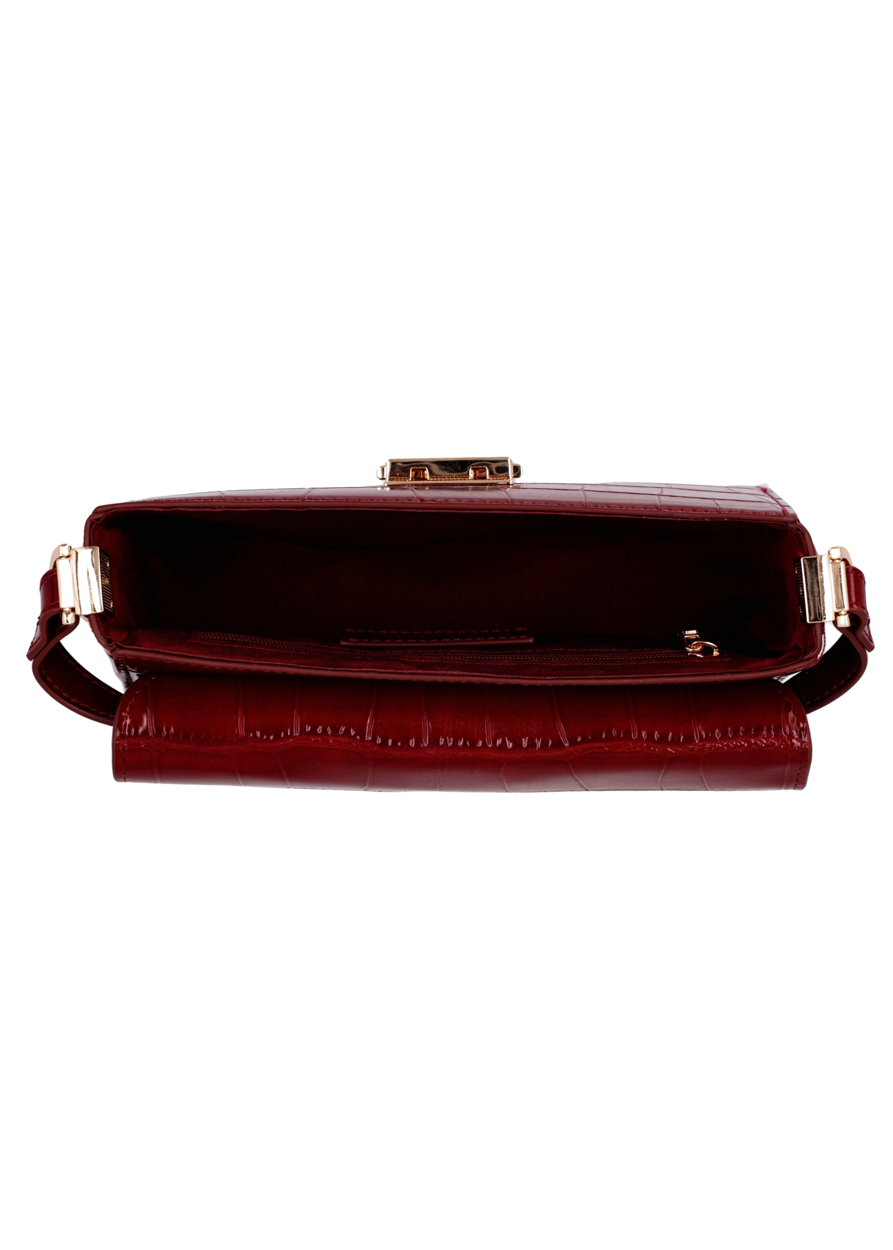 Elegant red women's handbag TOREC-1251-4C(Z26), product view inside on white background.