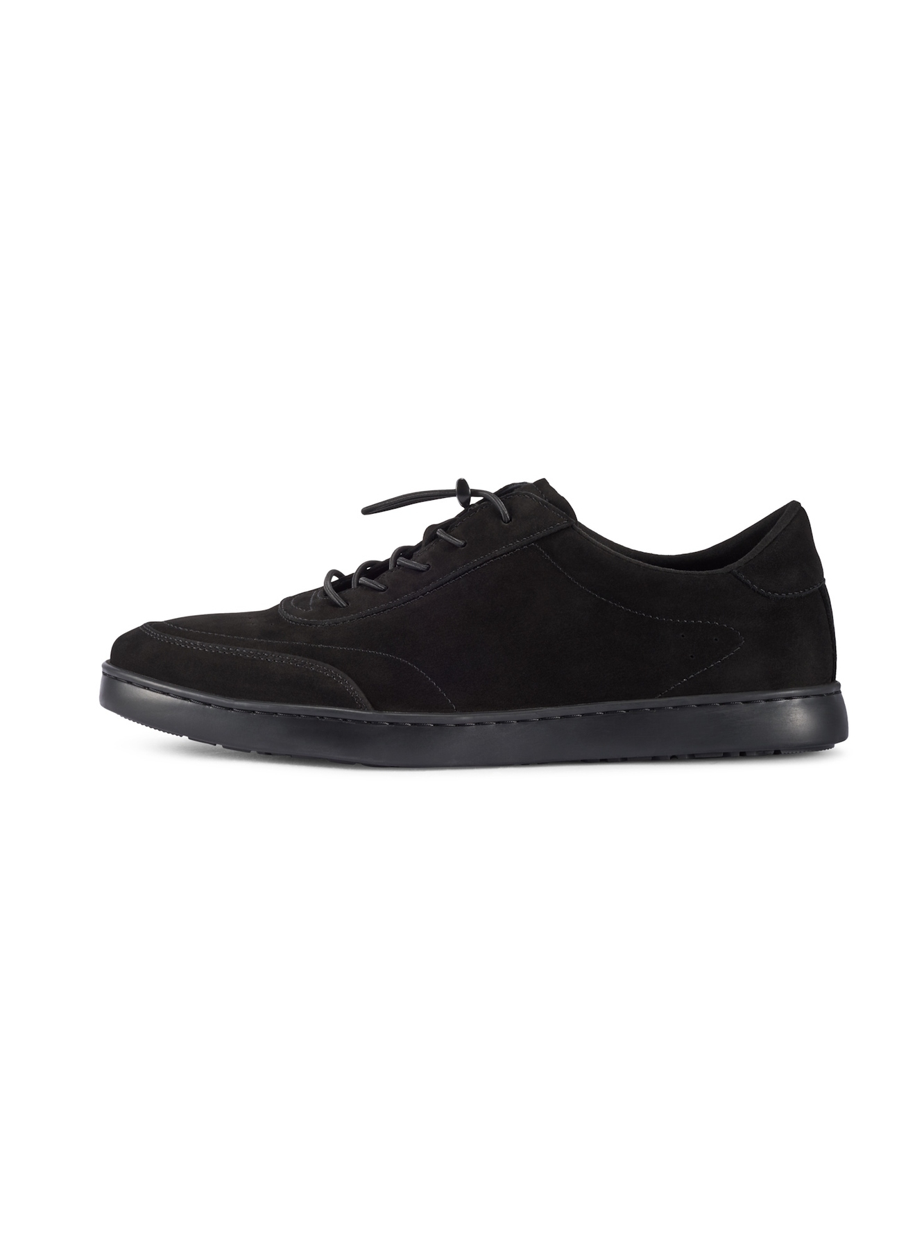 Black men's leather shoes BUTYM-0529-99(W26), side view of the product on a white background.