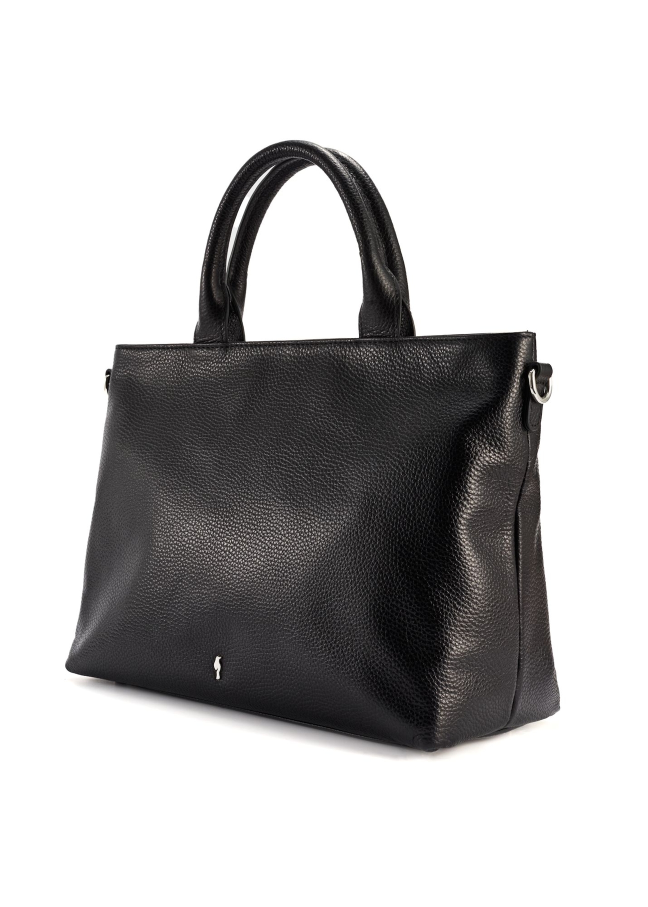 Black large leather women's handbag TORES-1158-9I(Z26), diagonal product view on a light background.