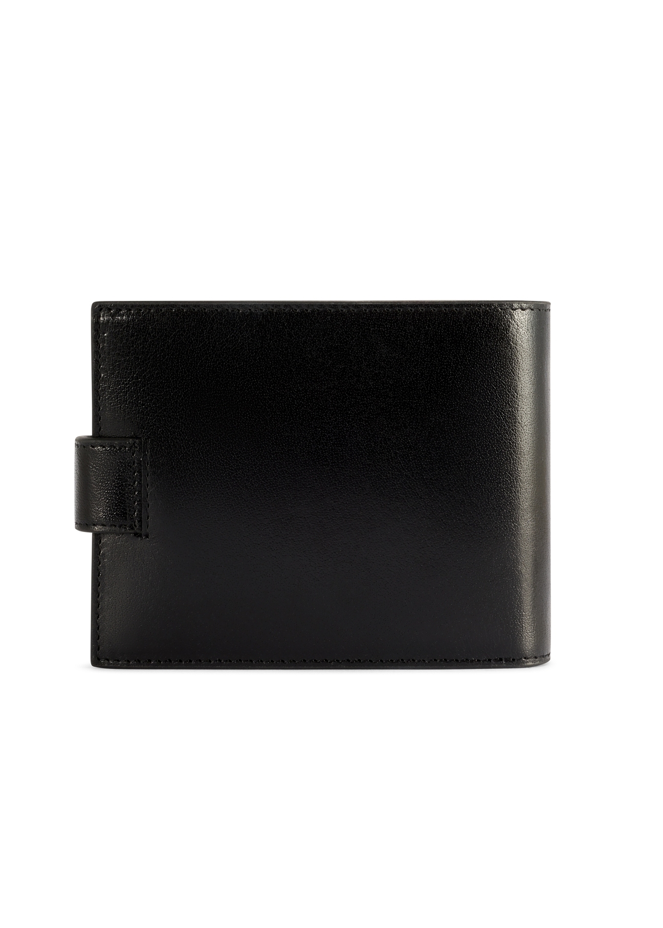 Black men's leather wallet PORMS-0676-99(W26), product view from the back on a white background.
