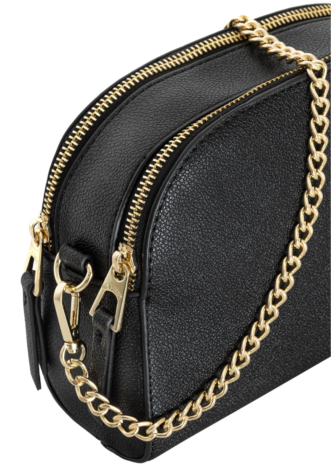 Black small women's handbag TOREC-0036E-99(Z25), close-up of the product detail on a white background.