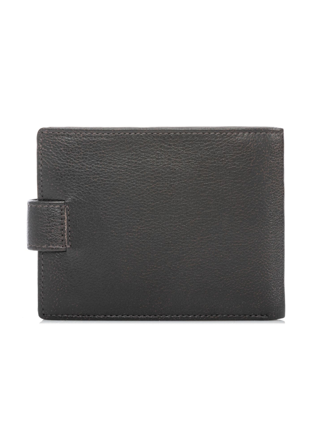 Brown leather men's wallet PORMS-0684-1I(W26) - product view from the back, on a white background.