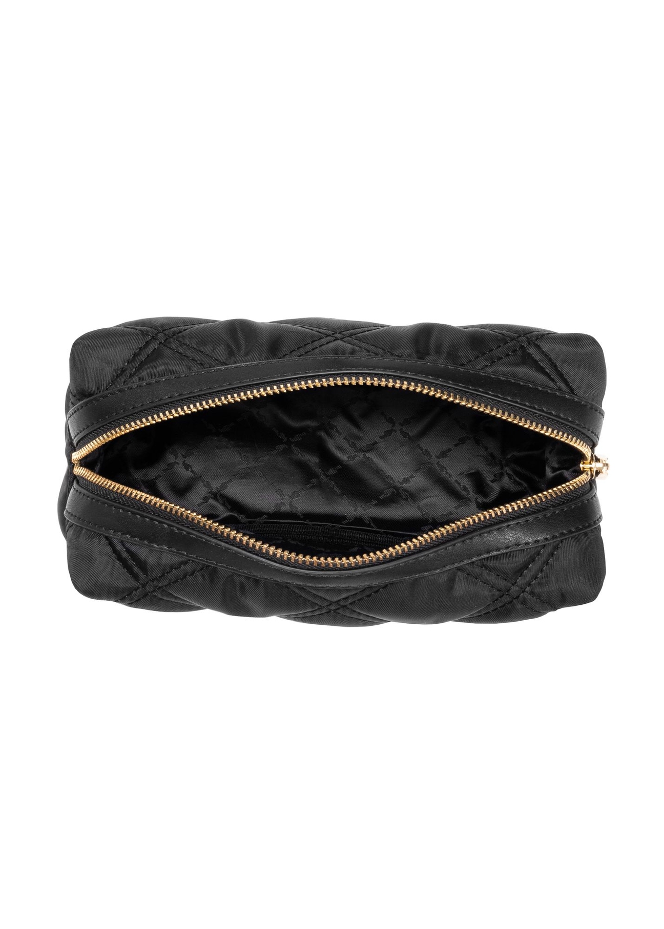 Black quilted women's cosmetic bag TOREN-0282-99(W24)-05