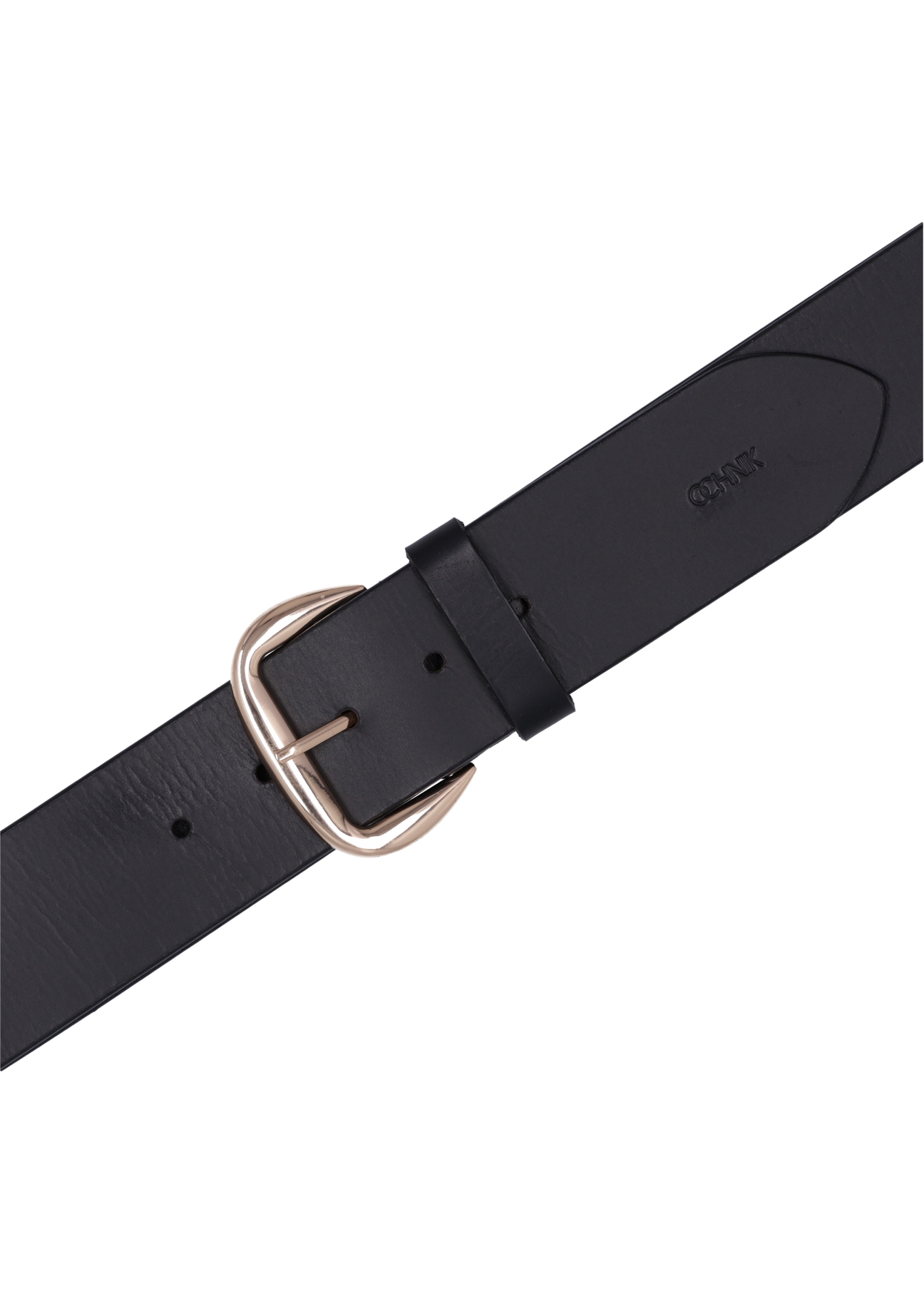 Black wide leather women's belt PASDS-0349-99(Z26), top view of the product on a white background.