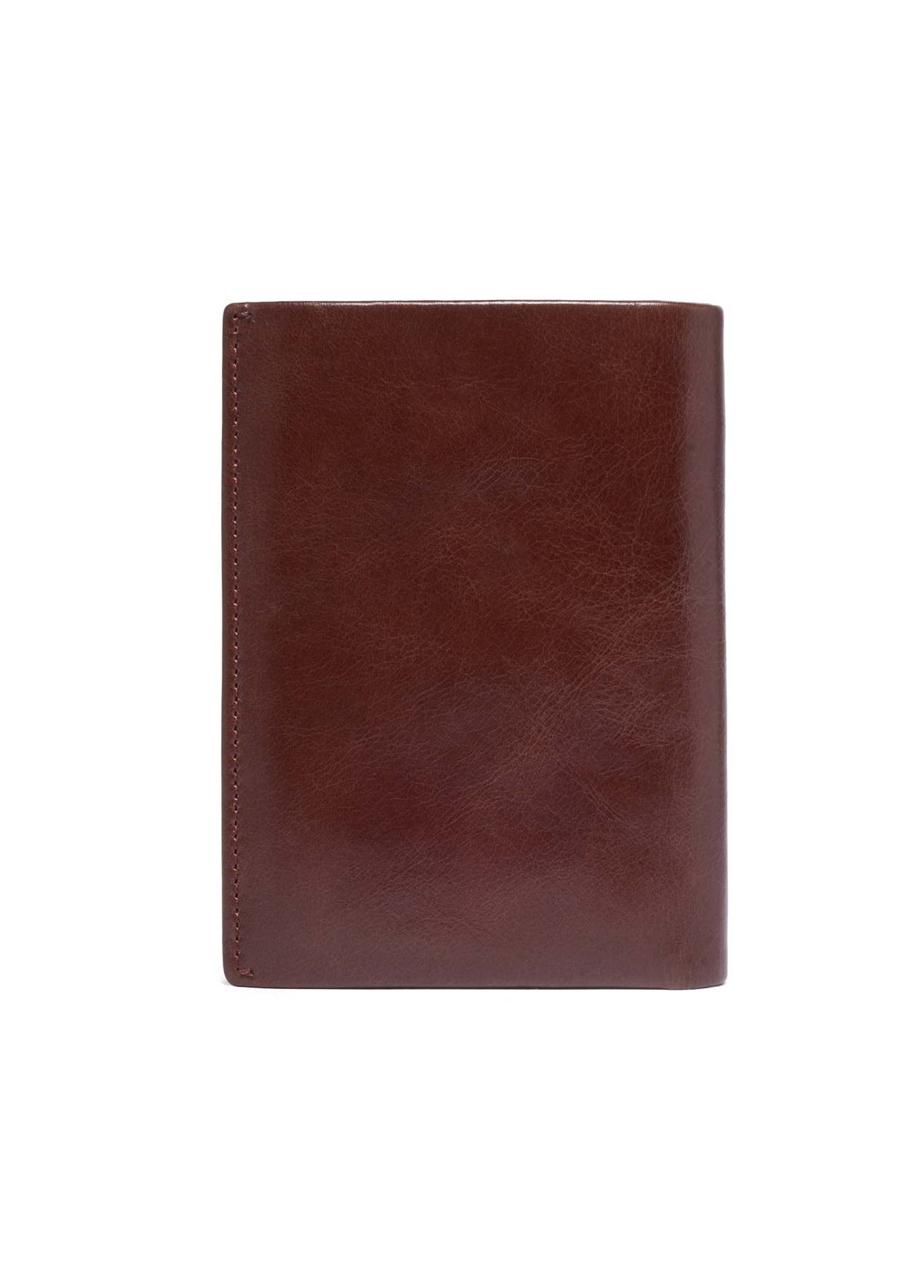 Light brown men's leather wallet PORMS-0737-1G(Z26), product view from the back on a white background.