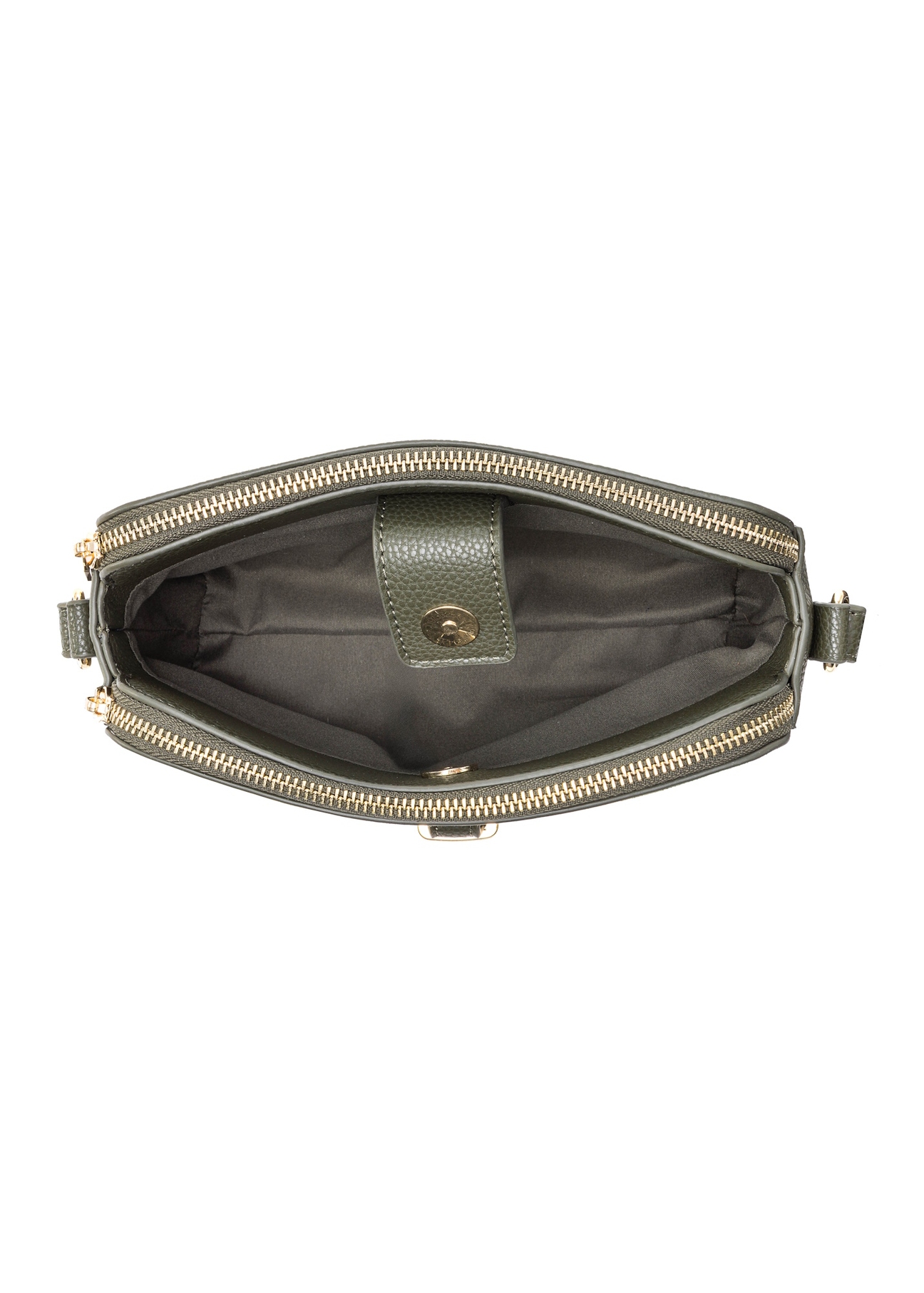 Small women's khaki handbag TOREC-0830B-55(Z25), product view inside on white background.