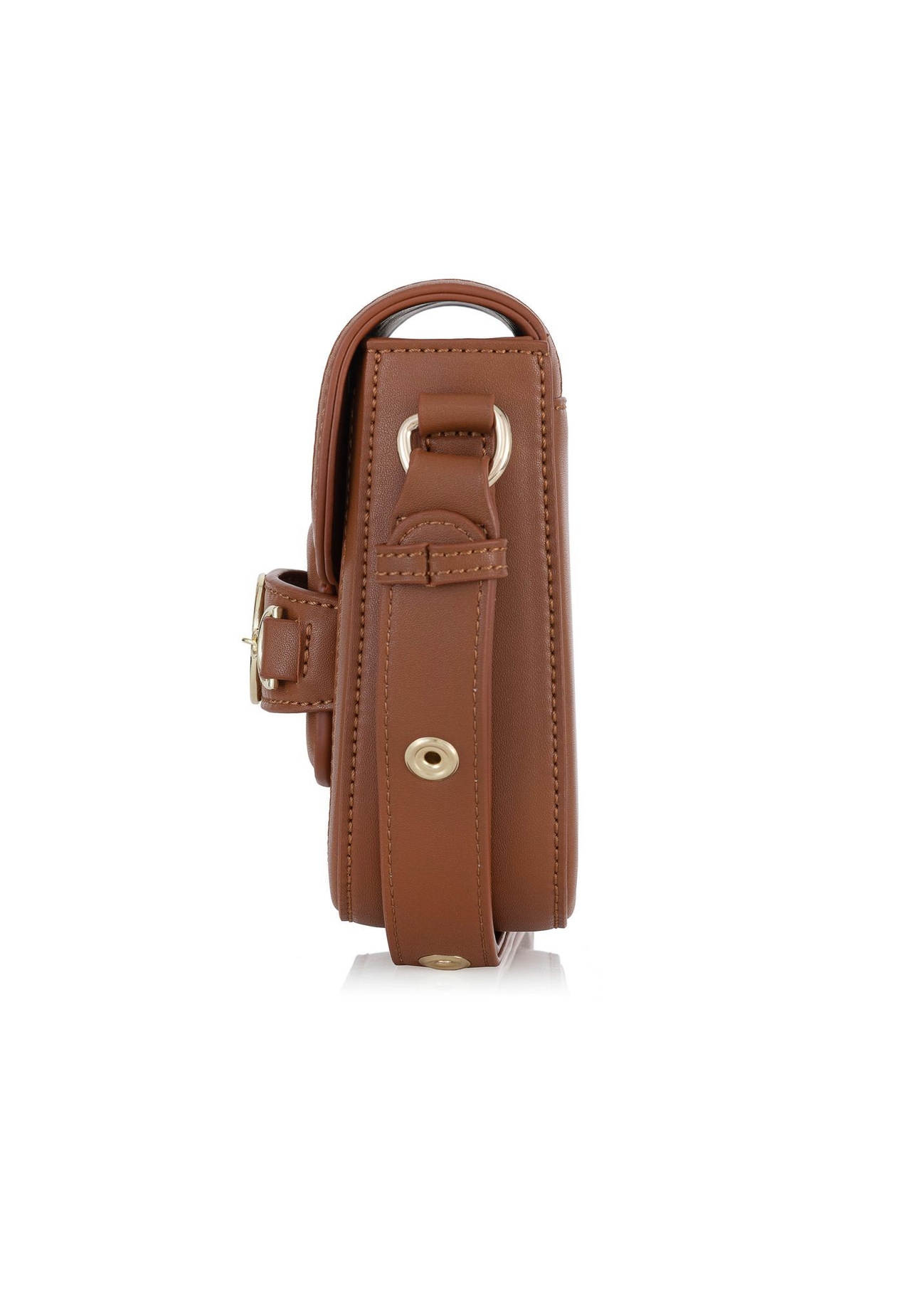 Small postbag in cognac color TOREC-0896-87(W24)-03