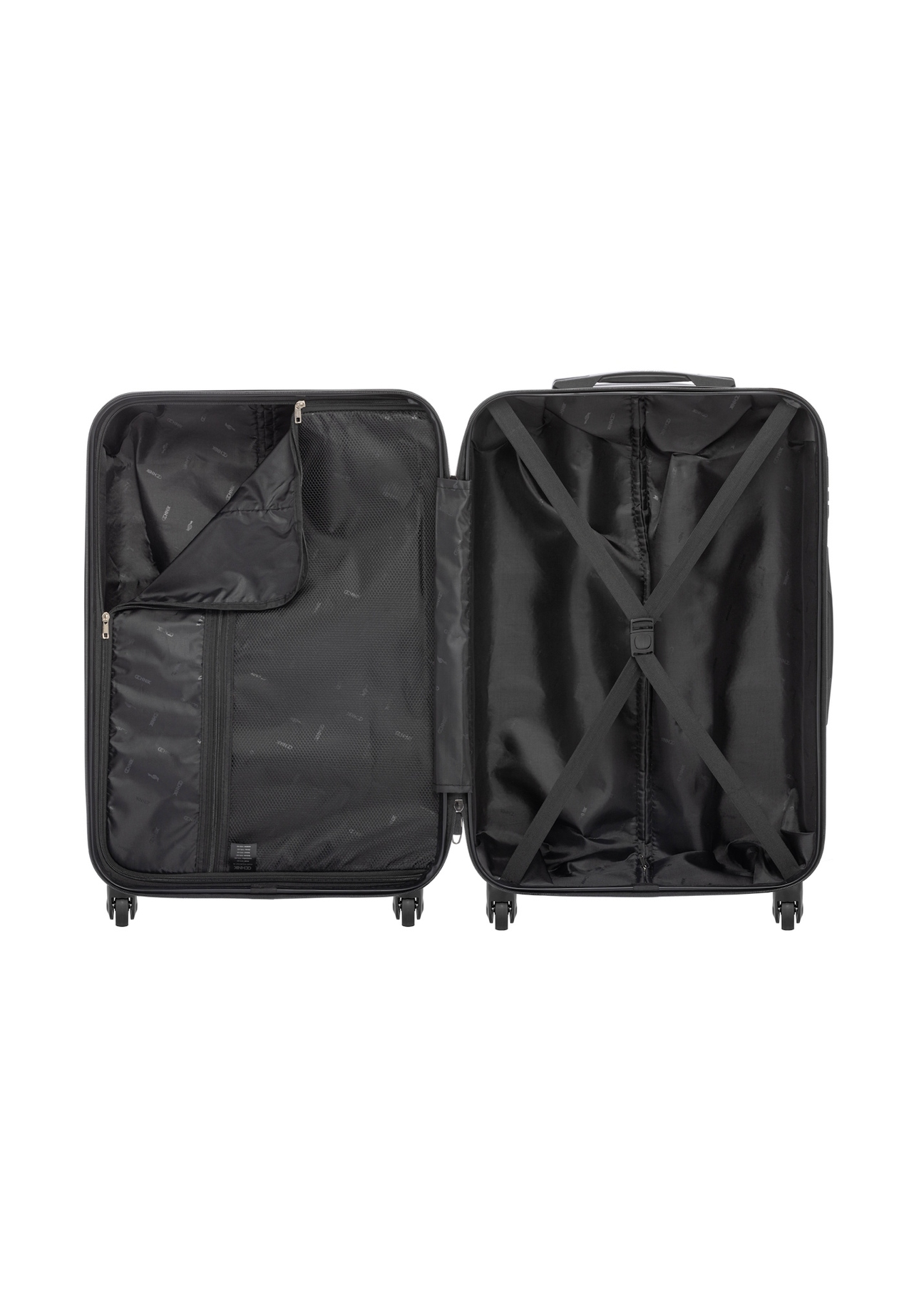 Medium suitcase on wheels WALAB-0067-9B-24(W26), product view inside on white background.