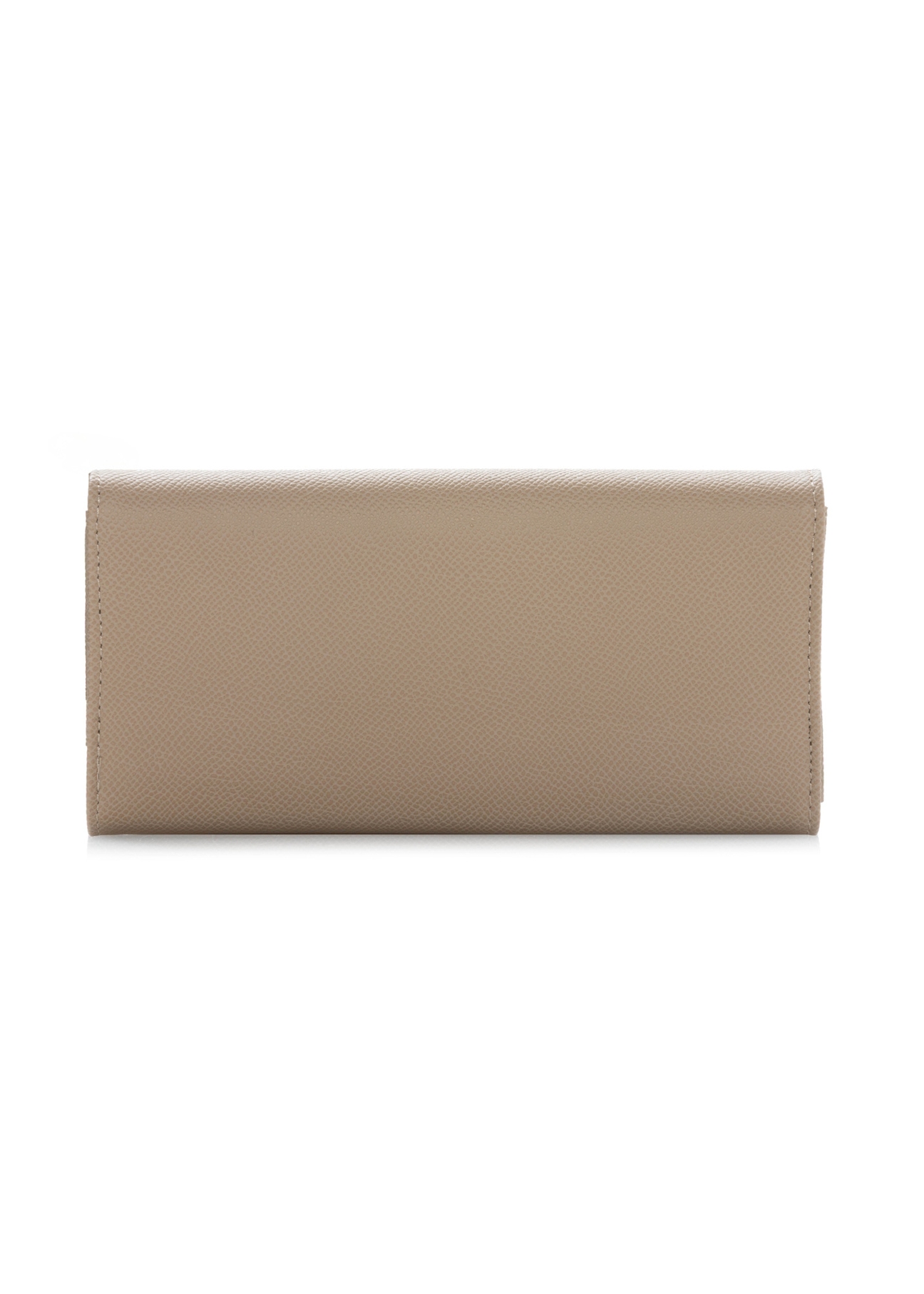 Large beige women's wallet POREC-0411-1B(W26), back view of the product on a white background.