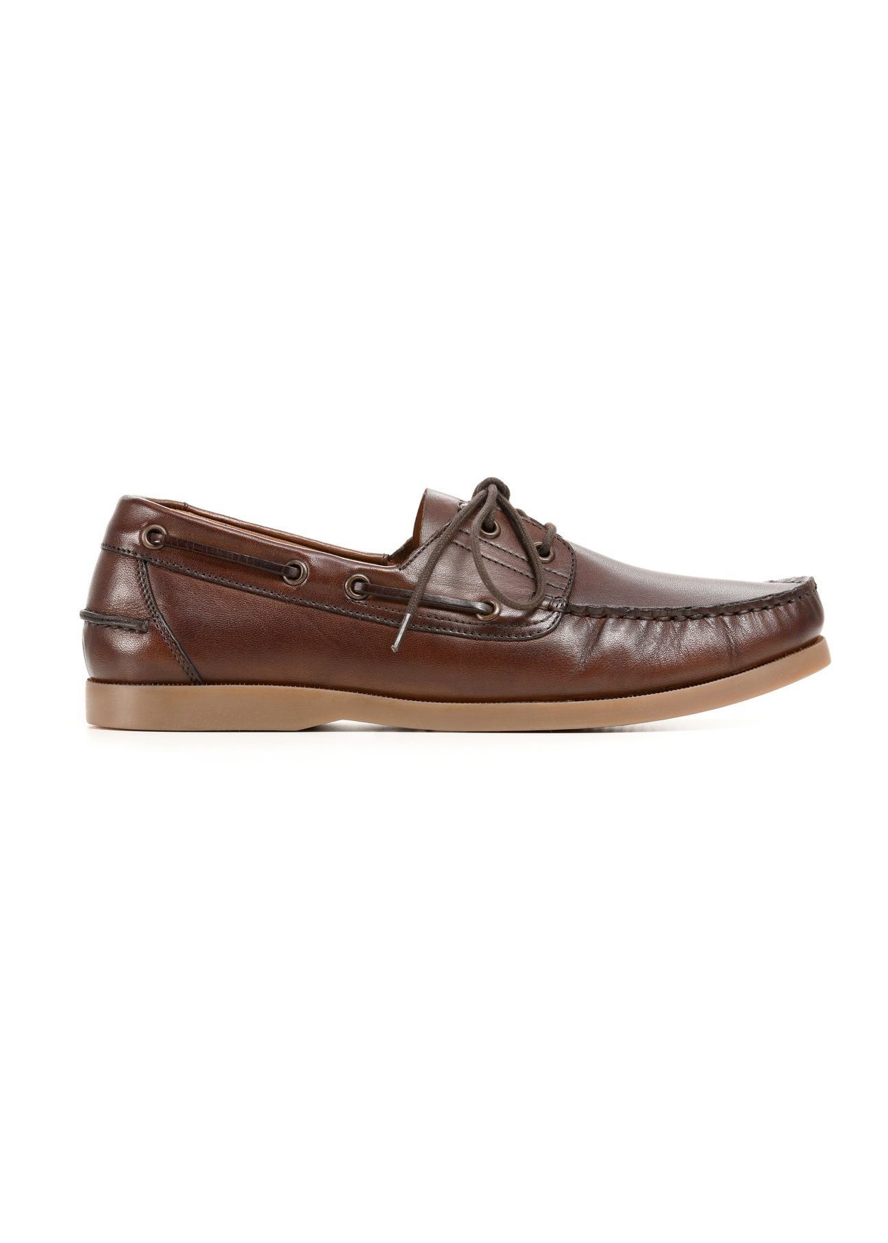 Men's dark brown leather shoes BUTYM-0540-1I(W26), side view of the product on a white background.