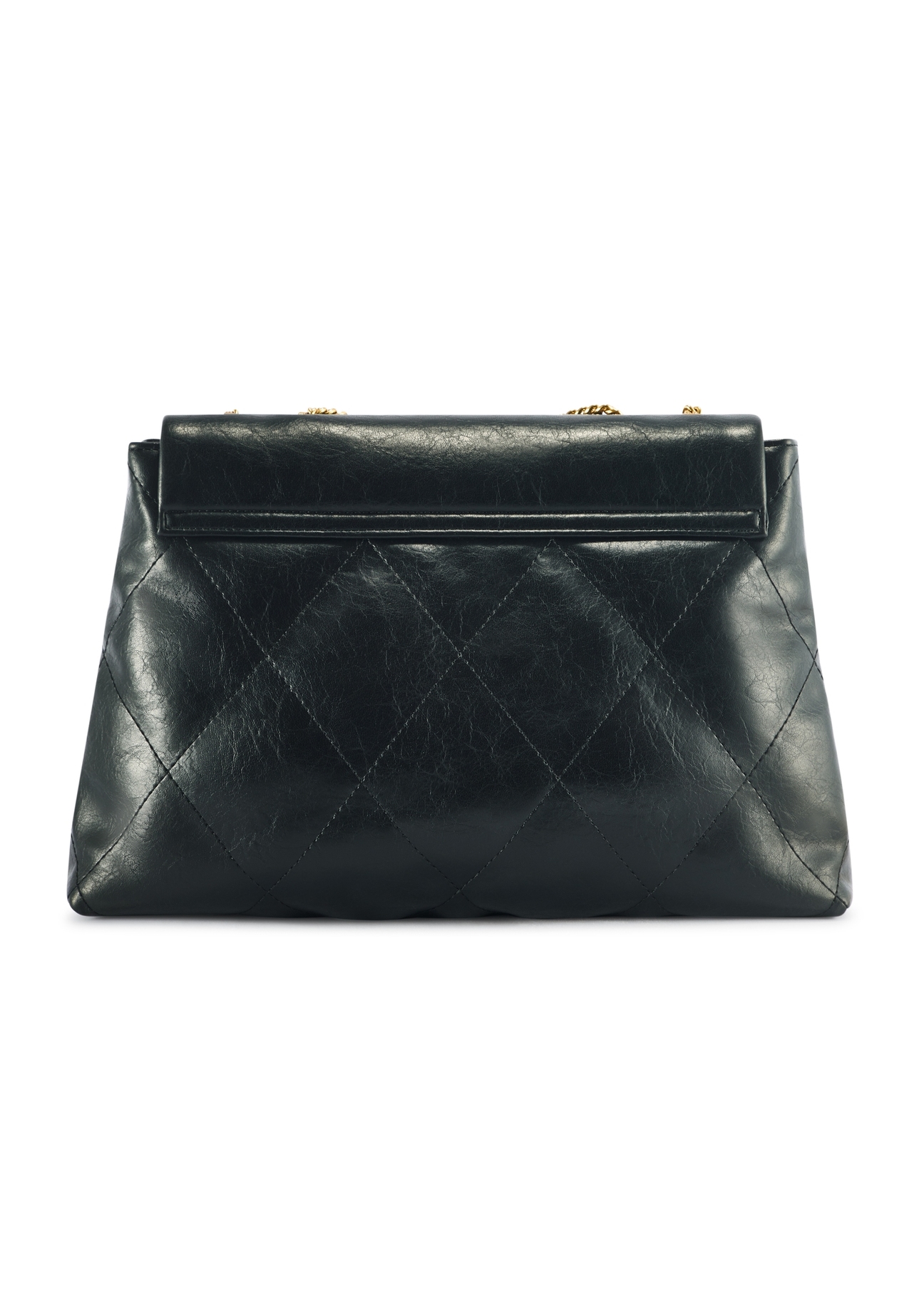 Black women's handbag with chain TOREC-1099-99(Z25), product view from the back on a white background.