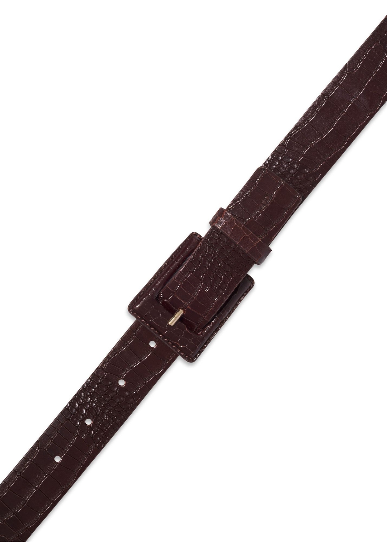 Brown women's belt with animal motif PASDS-0355-1I(Z26) - front product view, on white background.