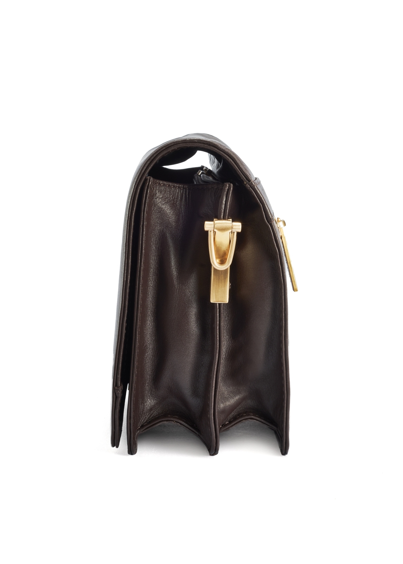 Brown leather women's handbag TORES-1138A-89(Z25), side view of the product on a white background.