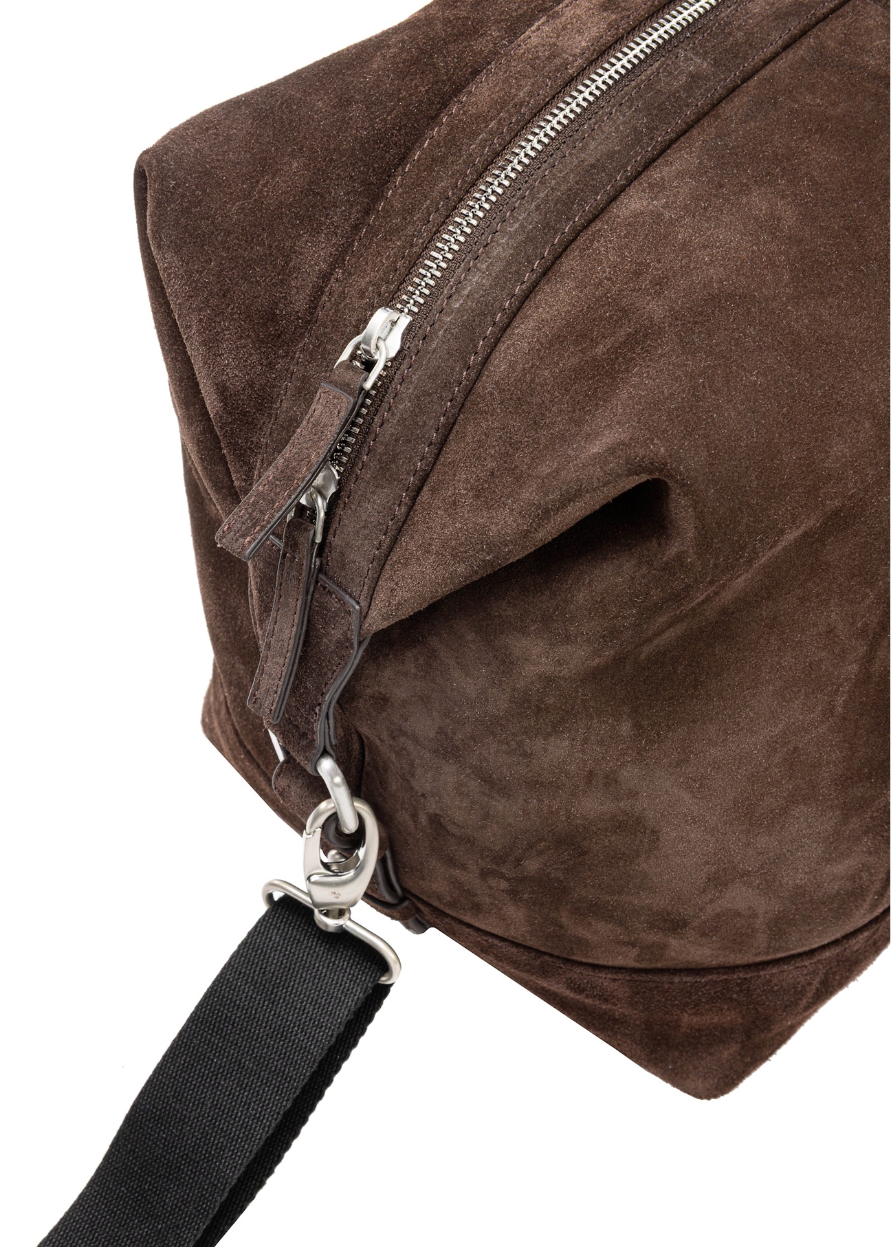 Chocolate leather men's bag TORMS-0476-90(Z25), close-up of product detail on white background.