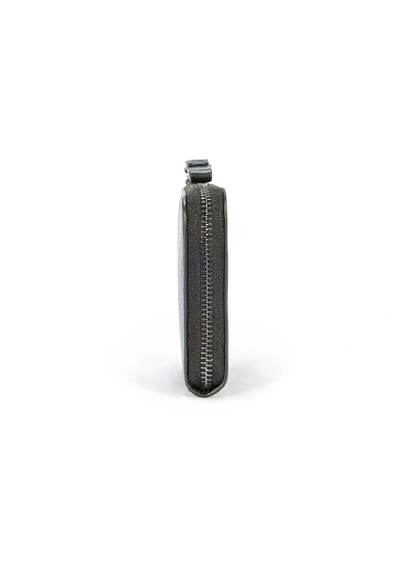 Men's leather wallet in black color PORMS-0633-99(W25), side view of the product on a white background.