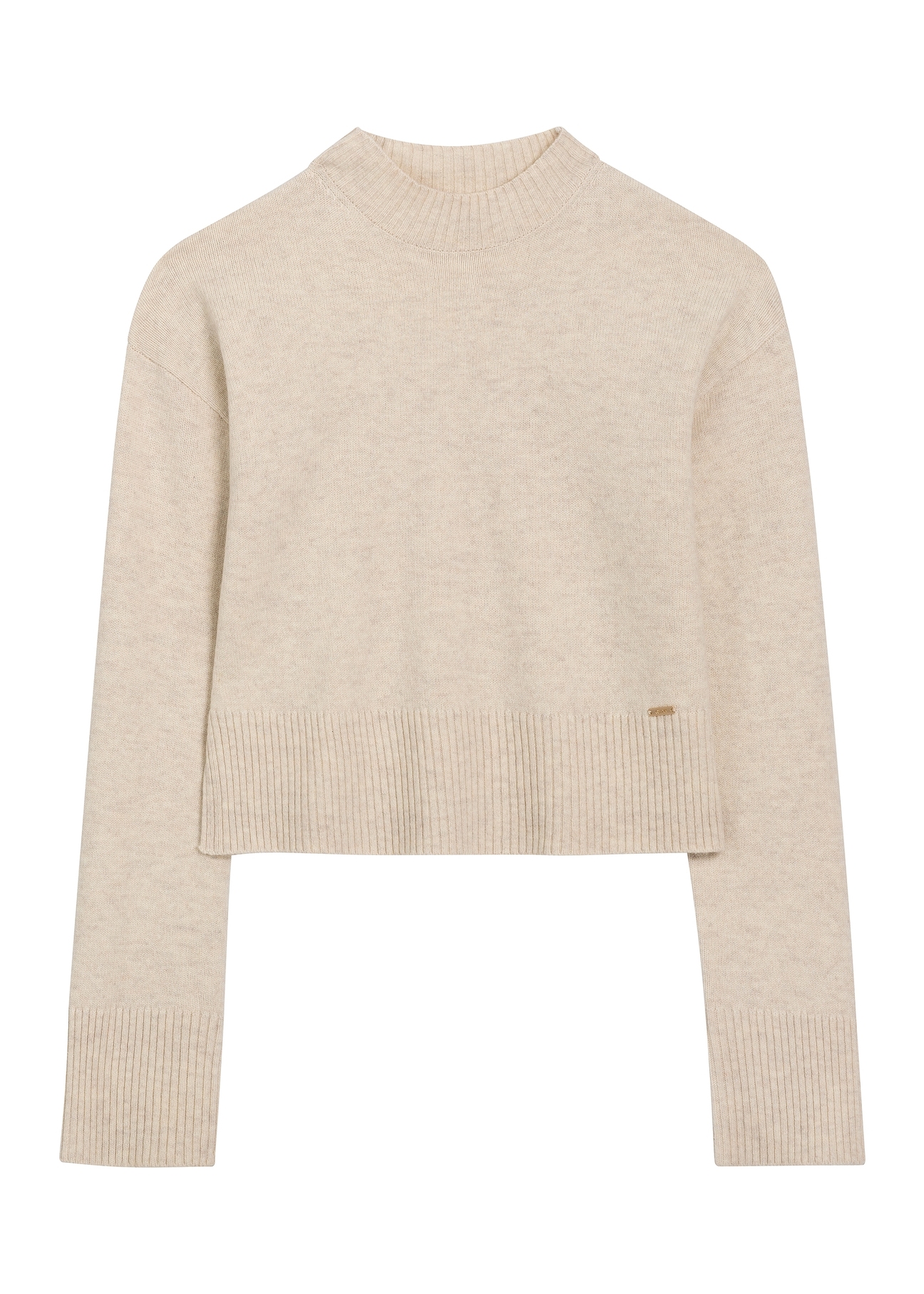 Light beige women's wool sweater SWEDT-0244-1A(Z26), front product view on white background.