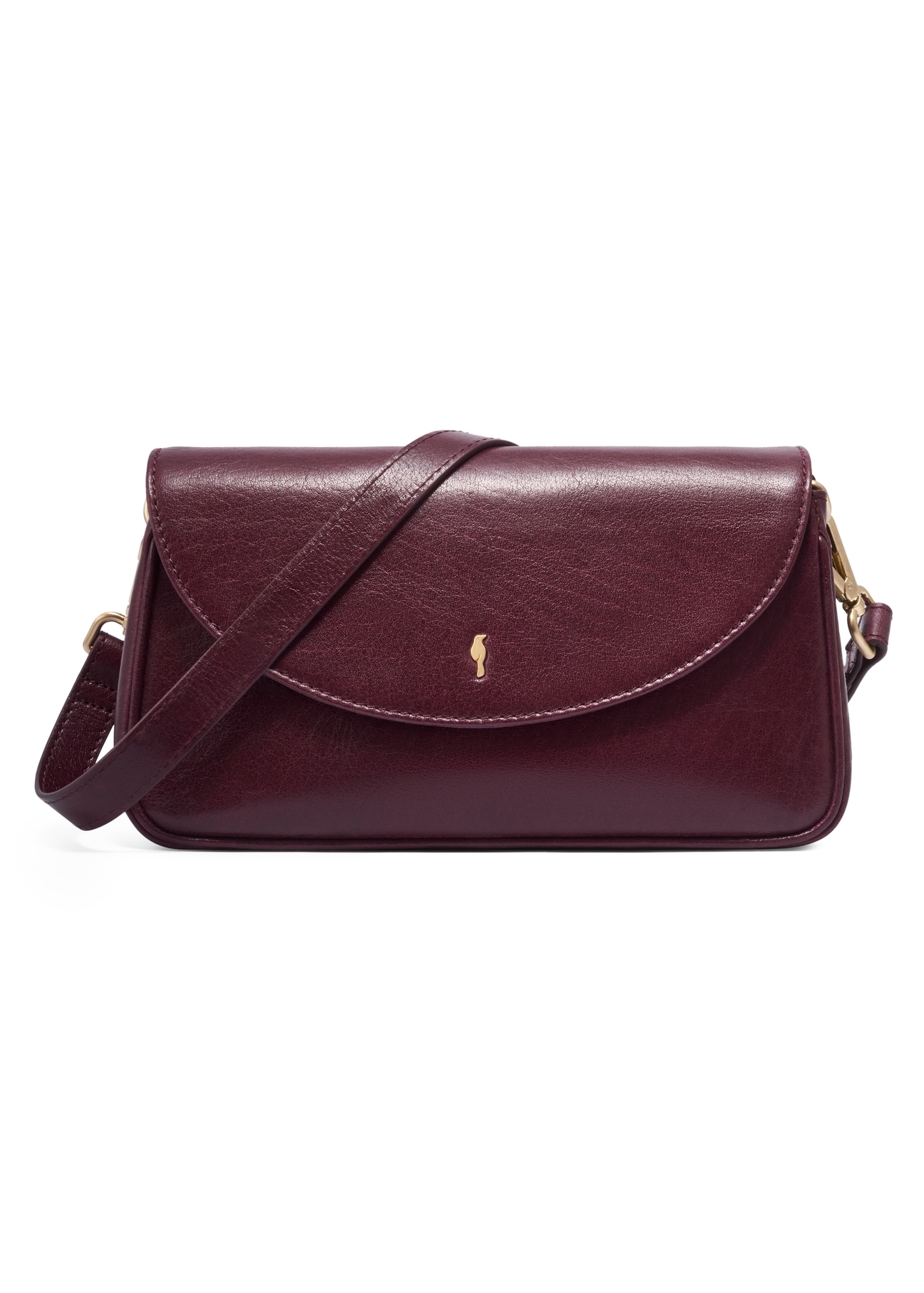 Classic burgundy leather women's handbag TORES-1371-4D(Z26), front product view on white background.