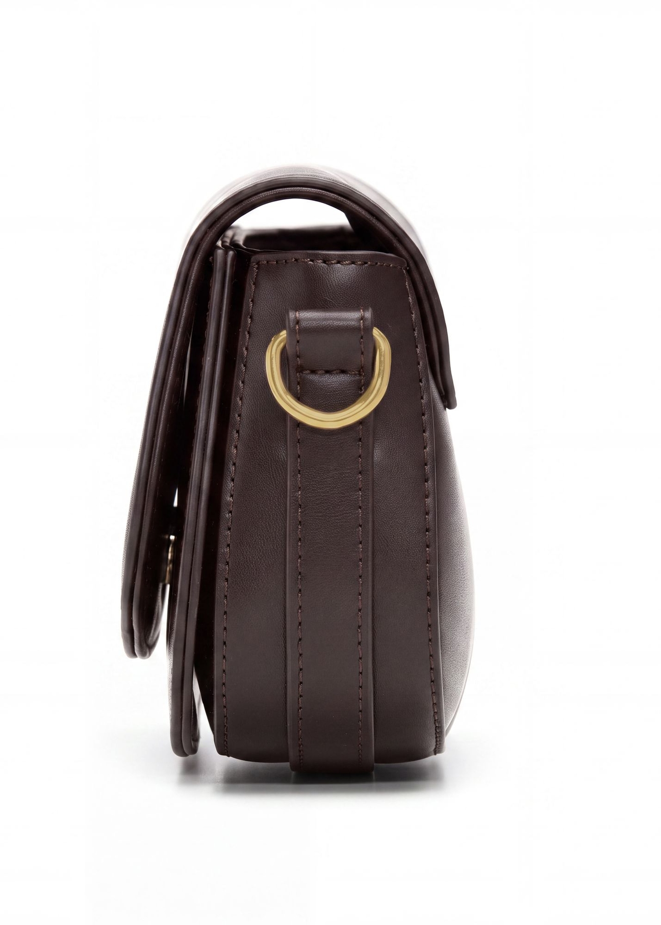 Small brown women's handbag TOREC-1264-1I(Z26) - side view of the product, on a white background.