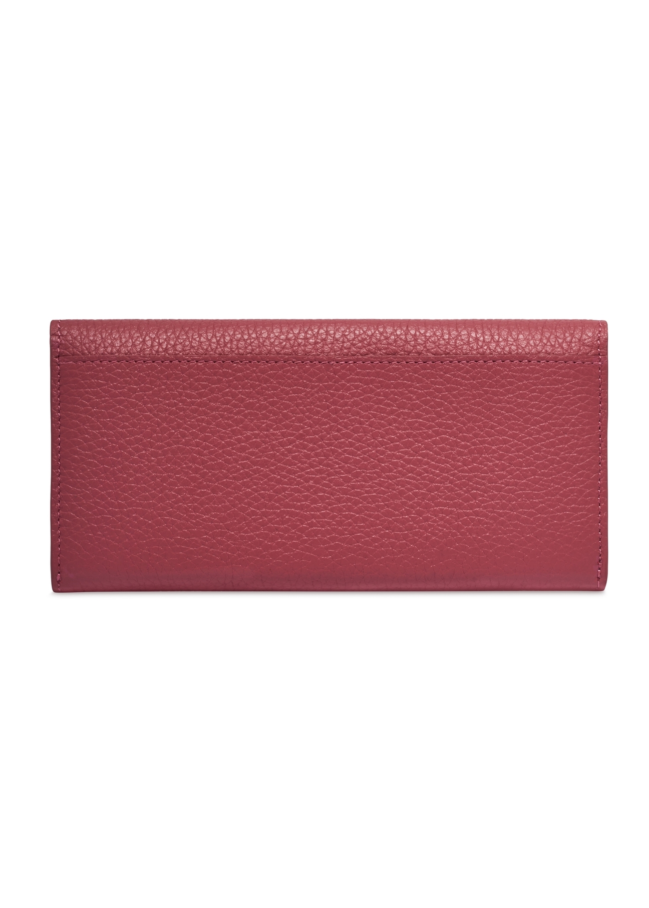 Large pink leather women's wallet PORES-1016-5B(Z26), back view of the product on a white background.