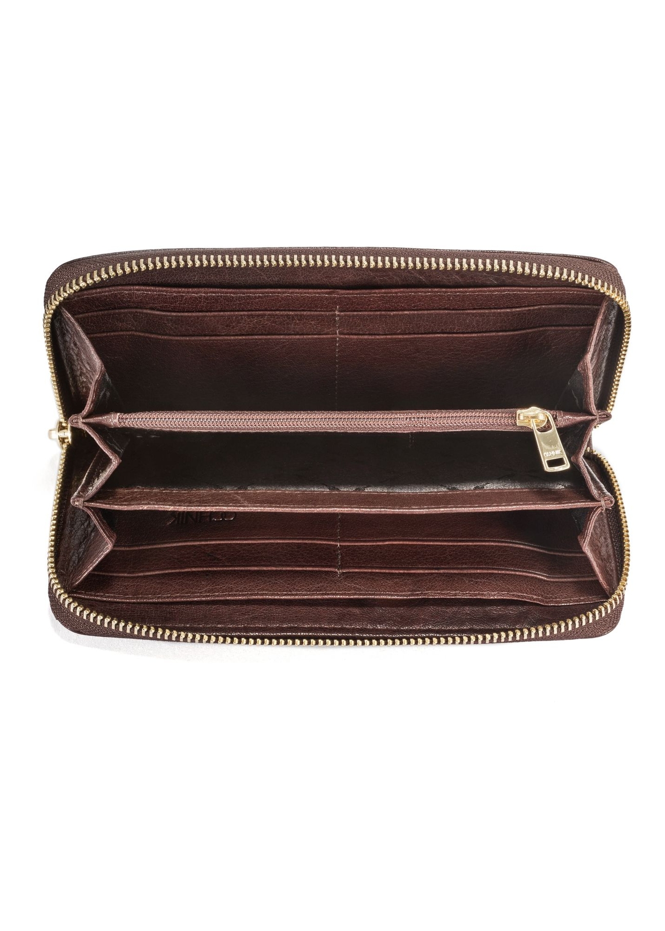 Large brown women's wallet PORES-0964-1H(Z26), product view from the inside on a white background.