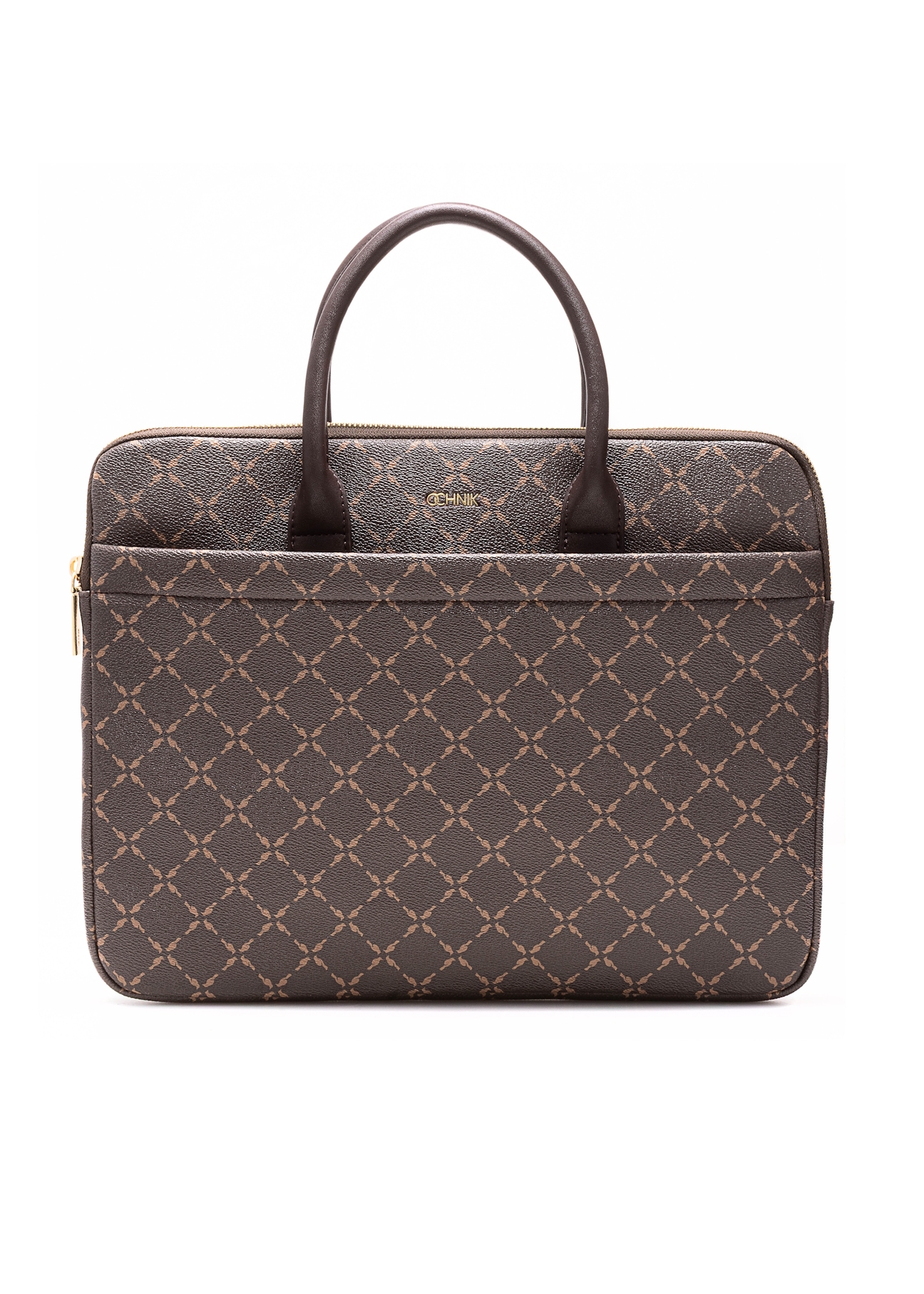 Brown laptop bag with monogram TOREC-1078-89(Z25)