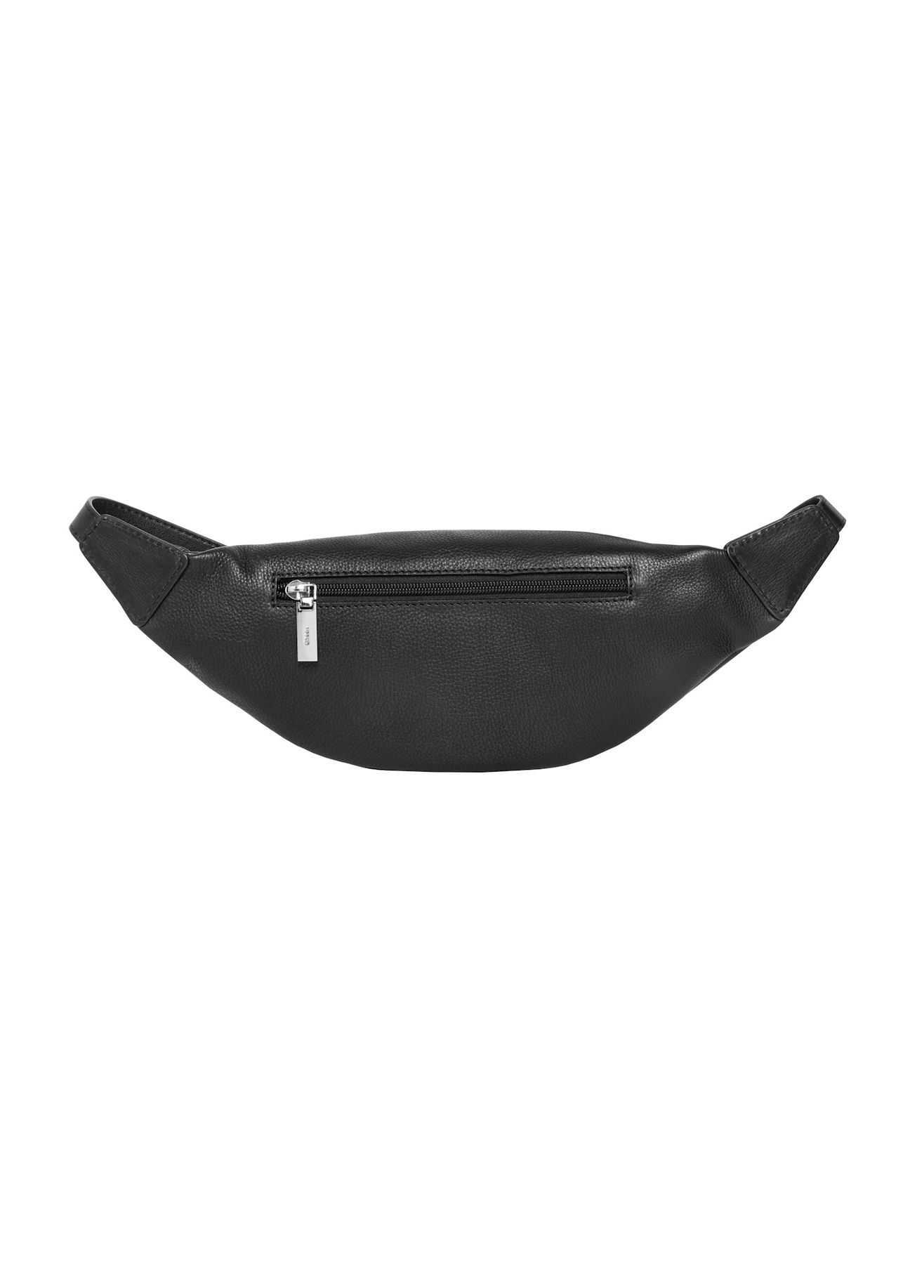 Black leather waist bag TORES-1379-99(Z26), back view of the product on a white background.