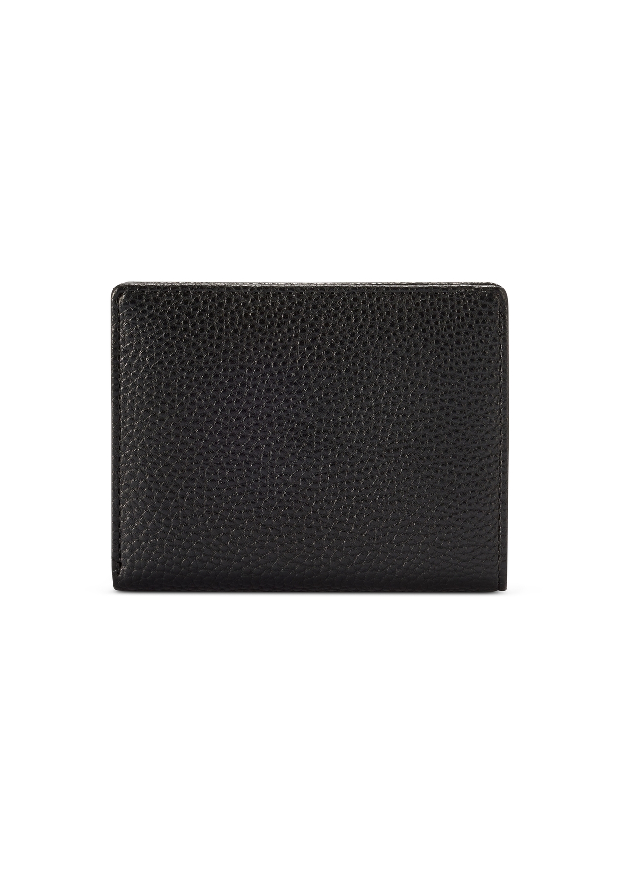 Small black women's wallet POREC-0415-99(W26), back view of the product on a white background.