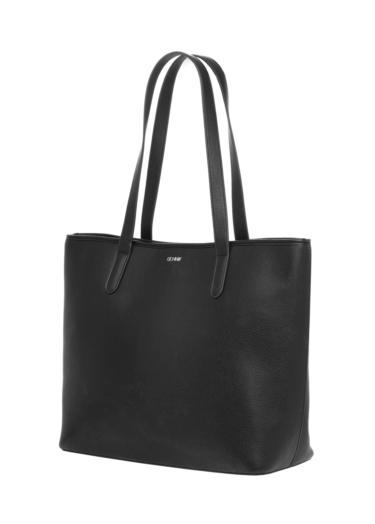 Women's shopper bag in black TOREC-0816-9I(Z26), diagonal product view on a white background.