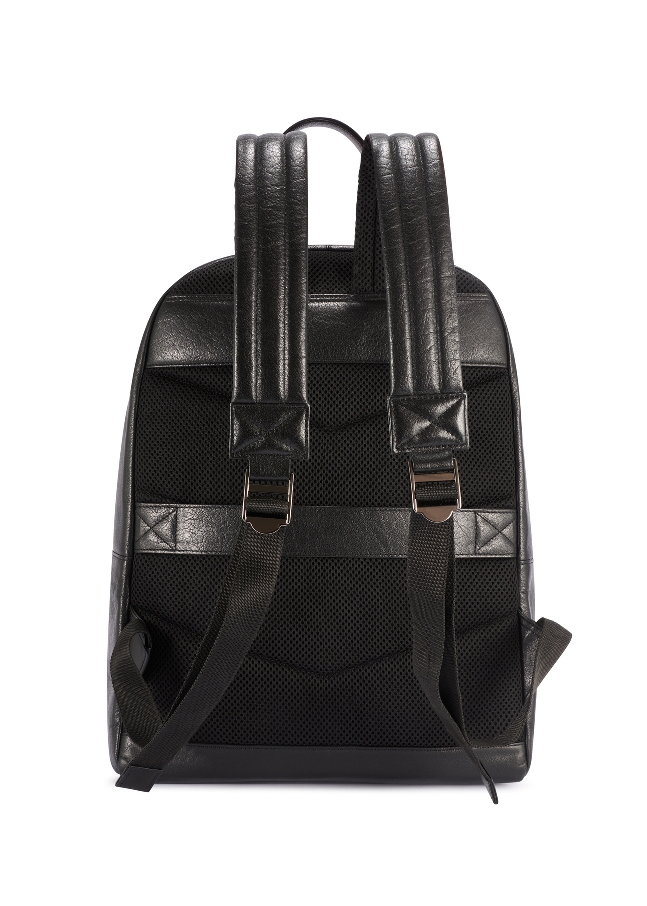 Large men's leather backpack TORMS-0493-99(W26) - product view from the back, on a white background.