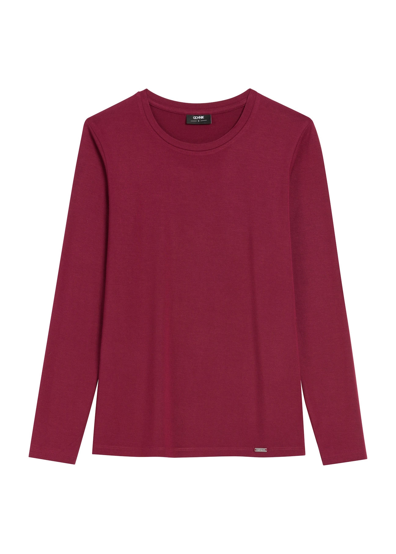 Women's burgundy blouse LSLDT-0055-49(Z25), front product view on white background.