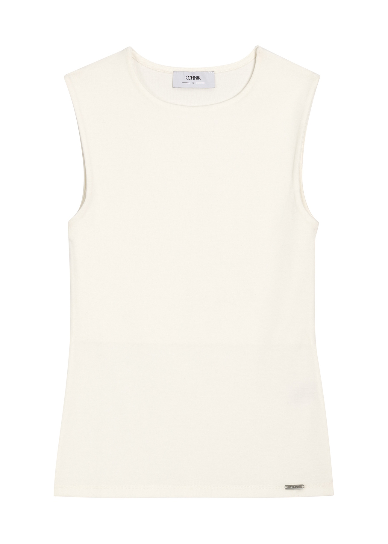 Women's white cotton blouse BLUDT-0211-0B(Z26), front product view on white background.