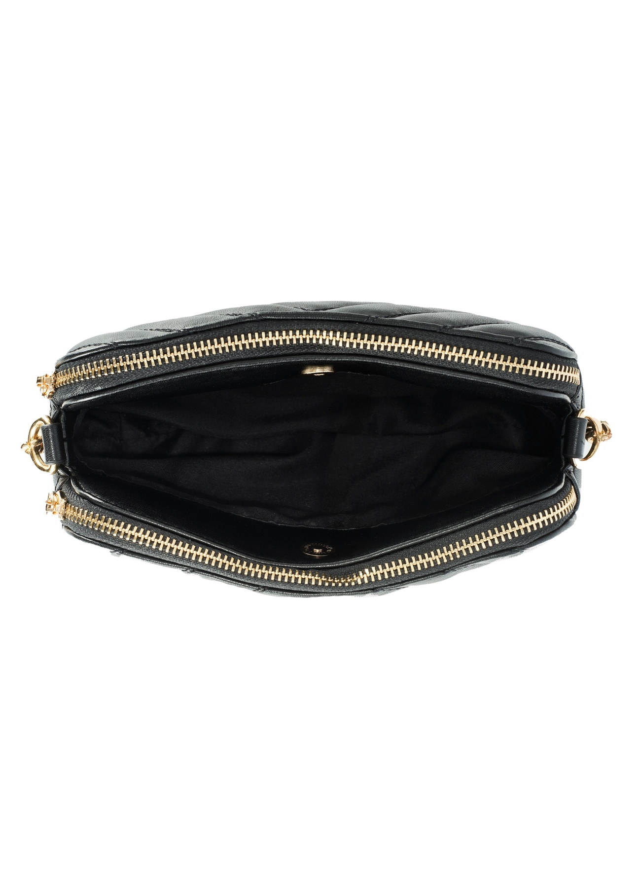 Small black women's handbag TOREC-1051-99(Z25), product visible from the inside on a white background.