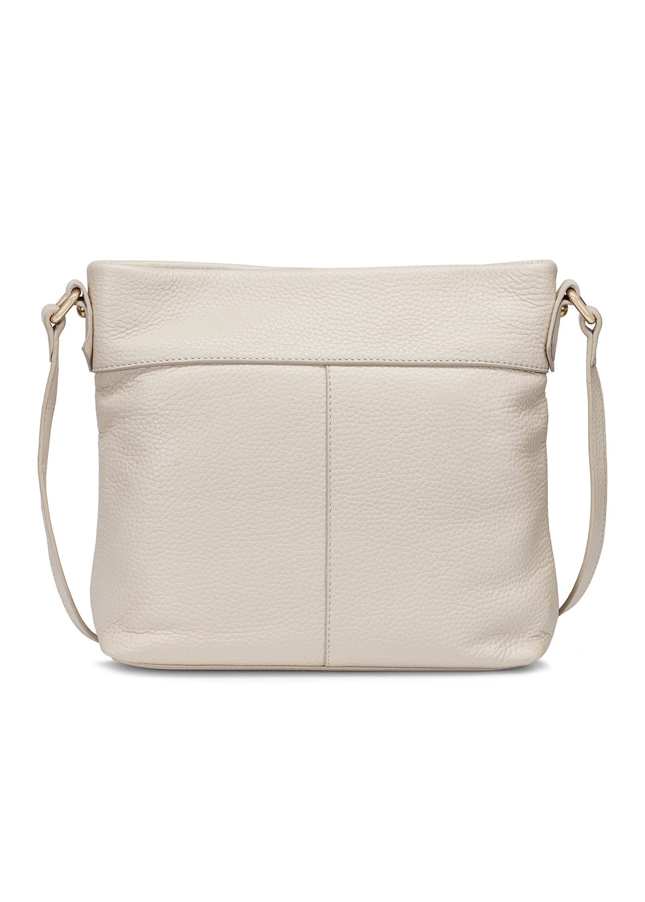 Cream leather women's shoulder bag TORES-0896C-12(W25) - back view of the bag on a white background.