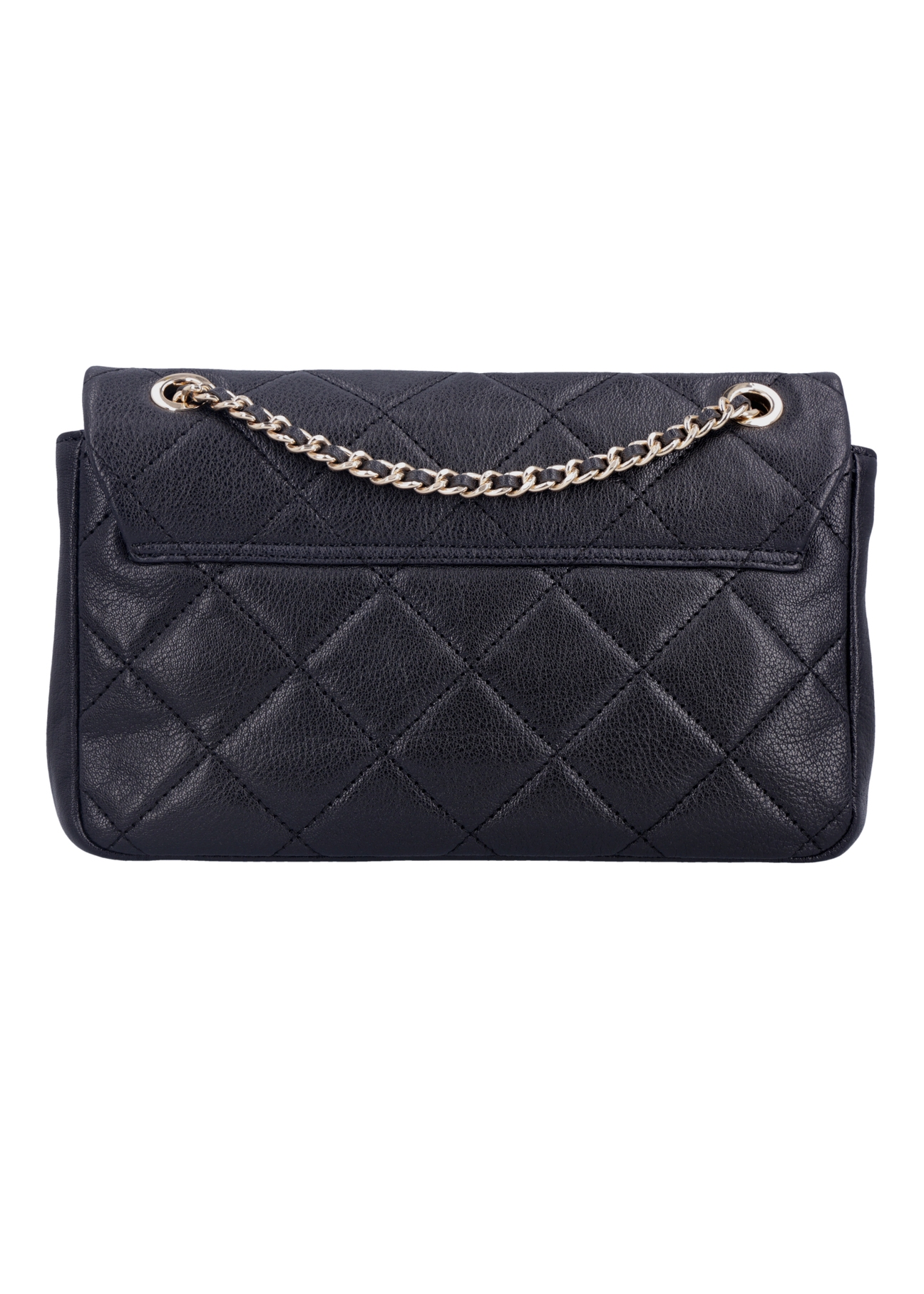 Elegant black women's shoulder bag TORES-1399-9P(Z26), product view from the back on a white background.