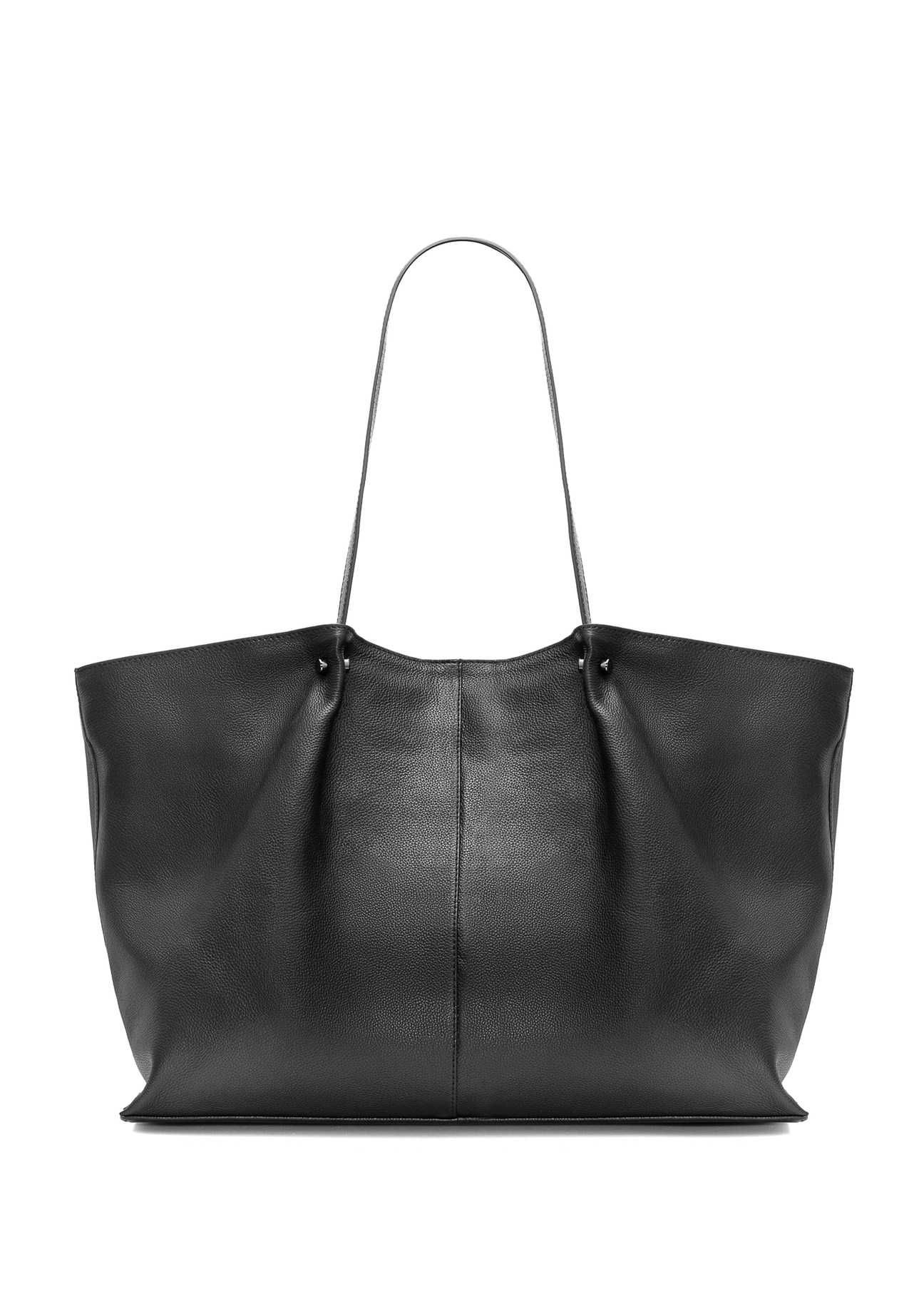 Black large leather women's handbag TORES-1181-99(Z25), product view from the back on a white background.