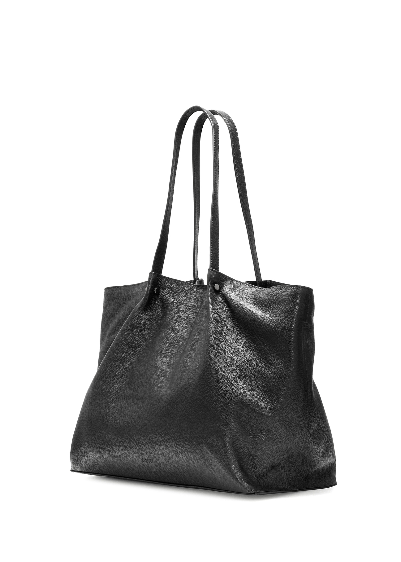 Black large leather women's handbag TORES-1181-99(Z25), diagonal product view on a white background.