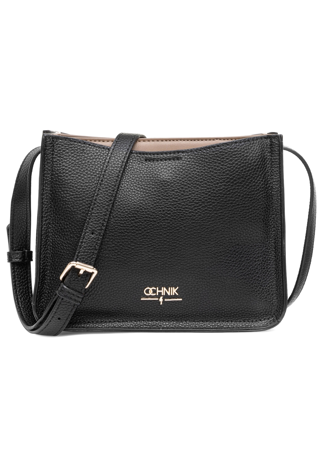 Black small shoulder bag TOREC-1055-99(Z25), front product view on white background.