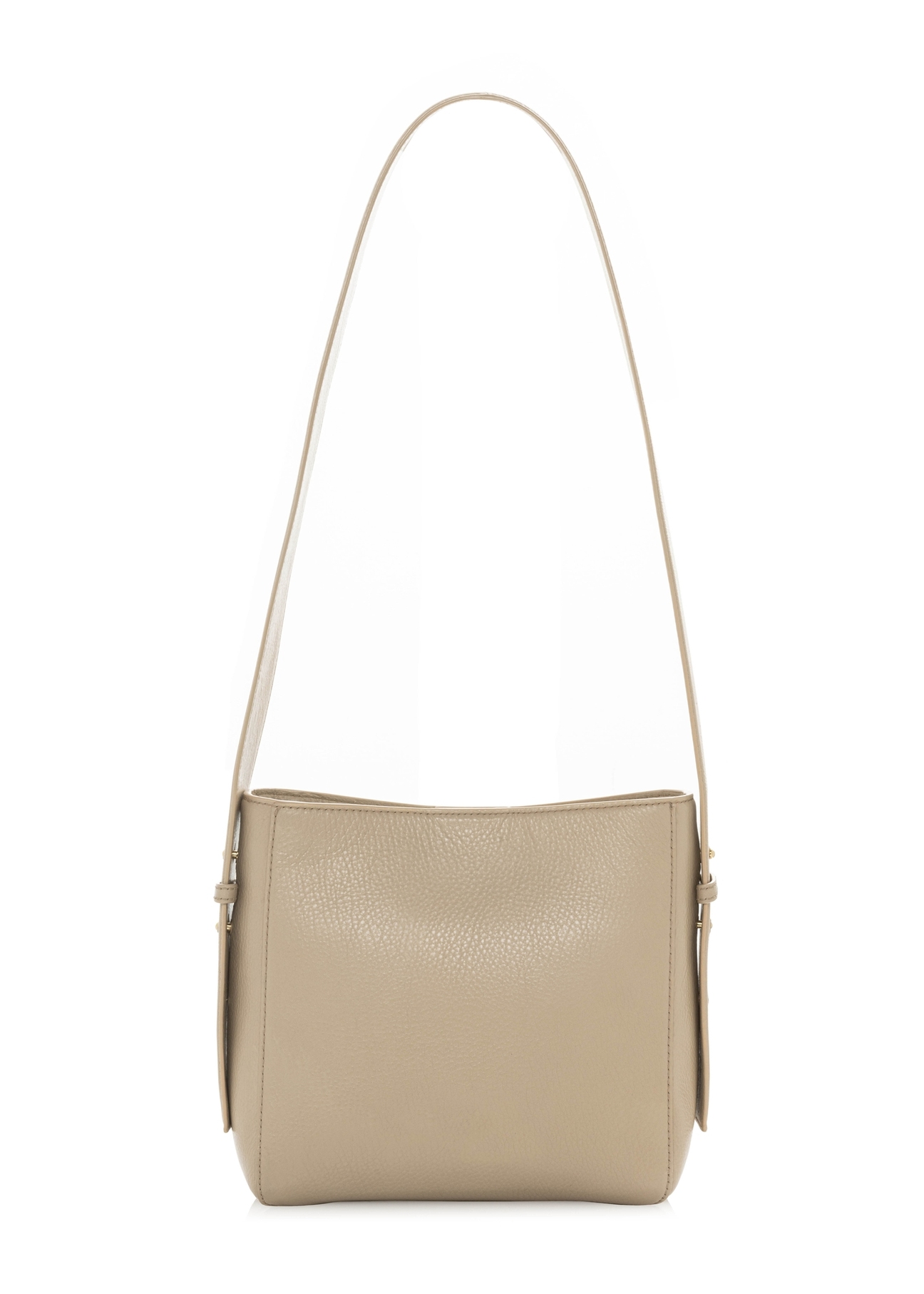 Light beige leather women's handbag TORES-1254-1A(W26), back view of the product on a white background.