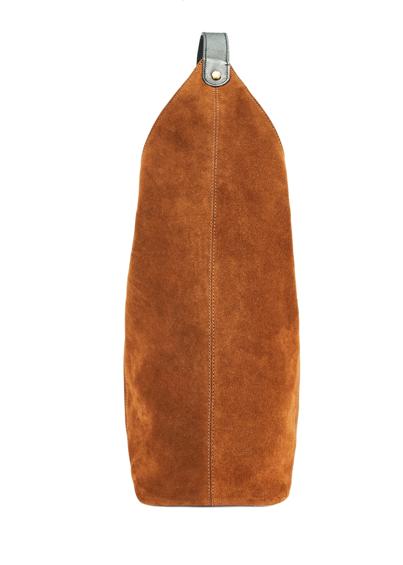 Brown suede women's handbag TORES-1167-88(Z25), side view of the product on a white background.