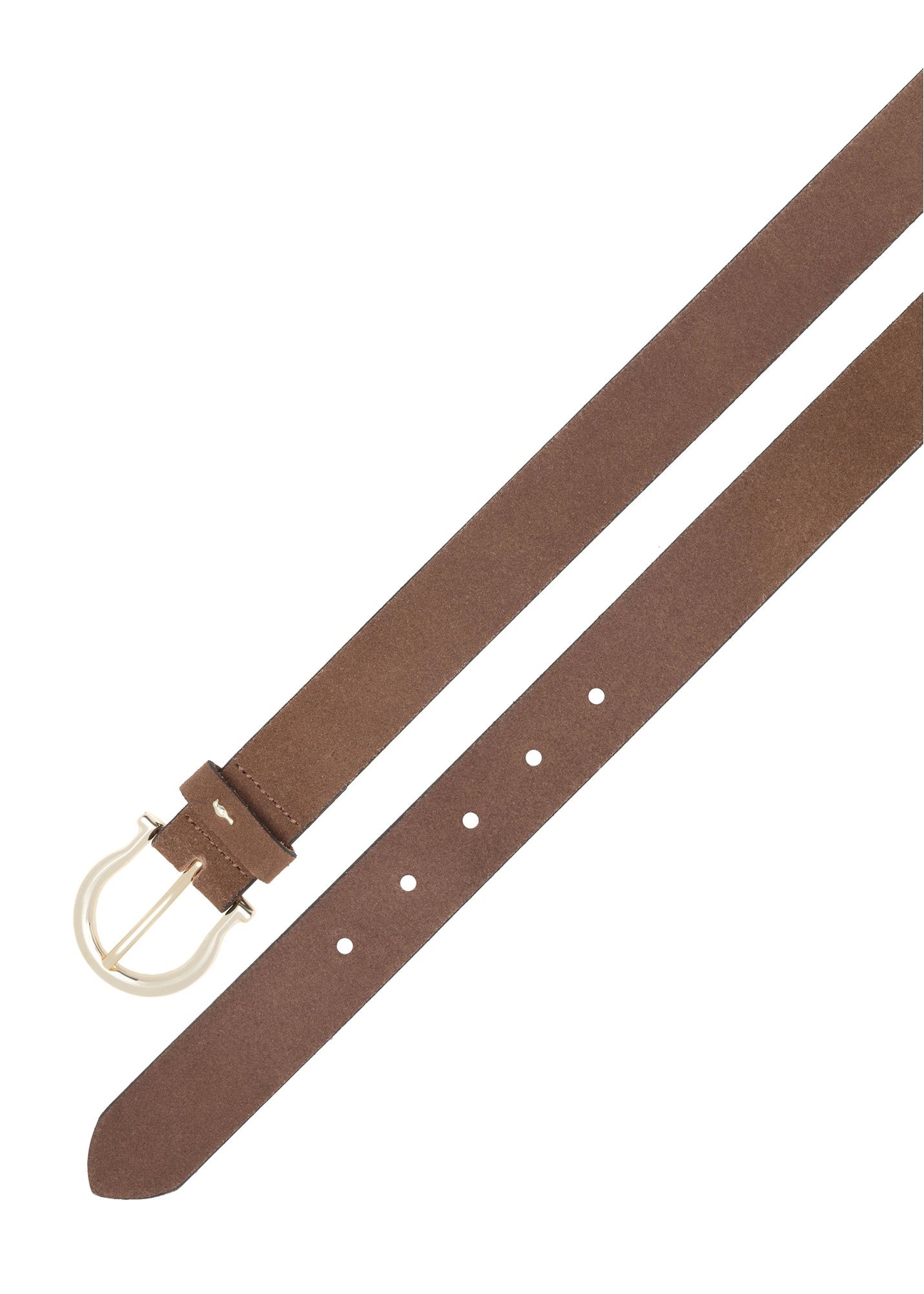 Brown women's leather belt PASDS-0274-1H(W26), close-up of the product on a white background.