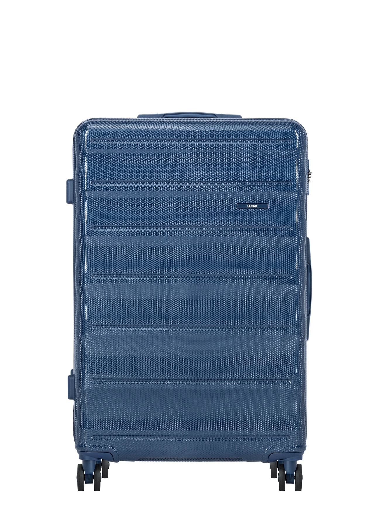 Large suitcase on wheels WALPC-0015-7D-28(W26), front view of the product on a white background.